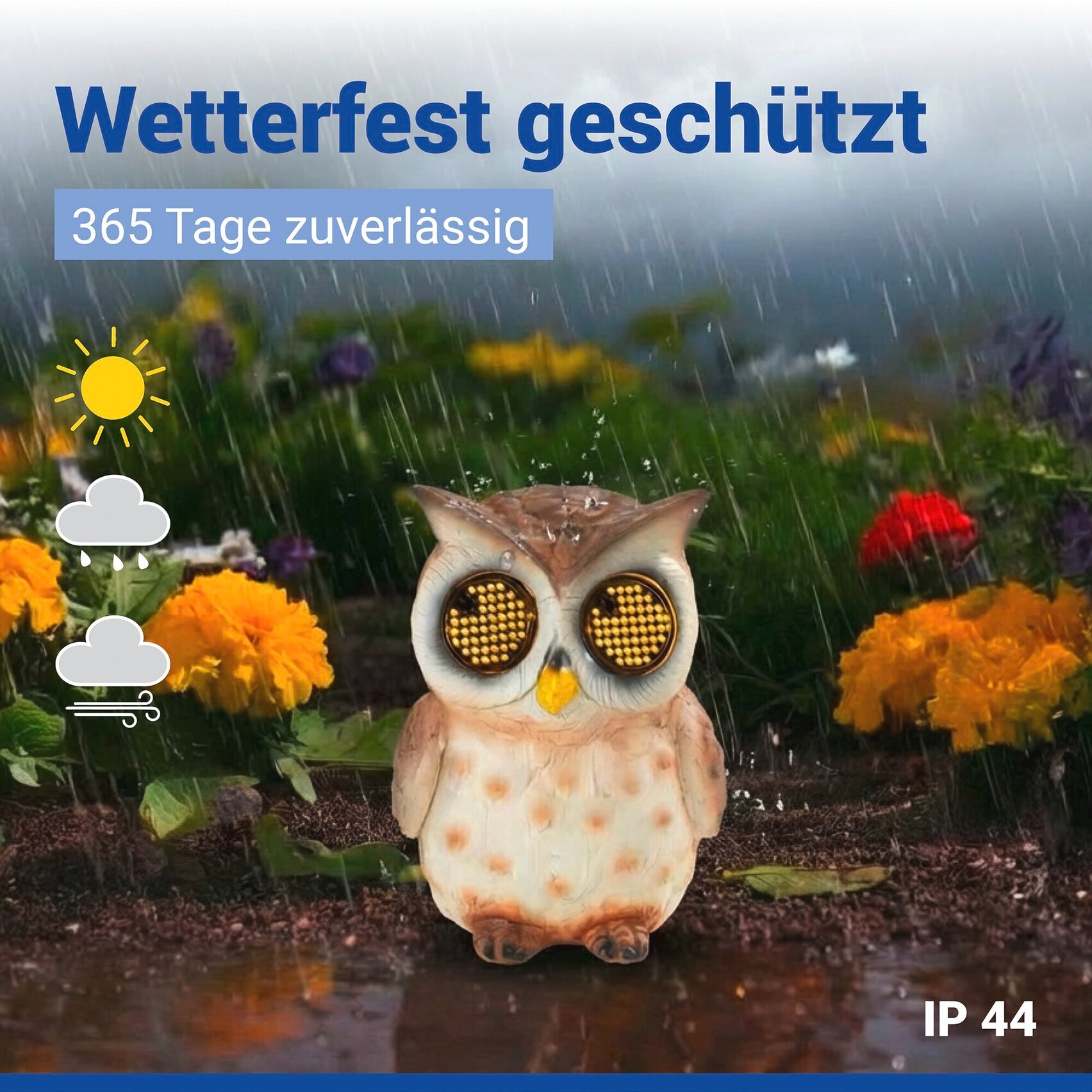 Maximex LED Dekofigur »Modell Blinky Eyes Eule« Warmweiß solarbetriebene Gartenfigur mit leuchtenden Augen, für Garten & Balkon