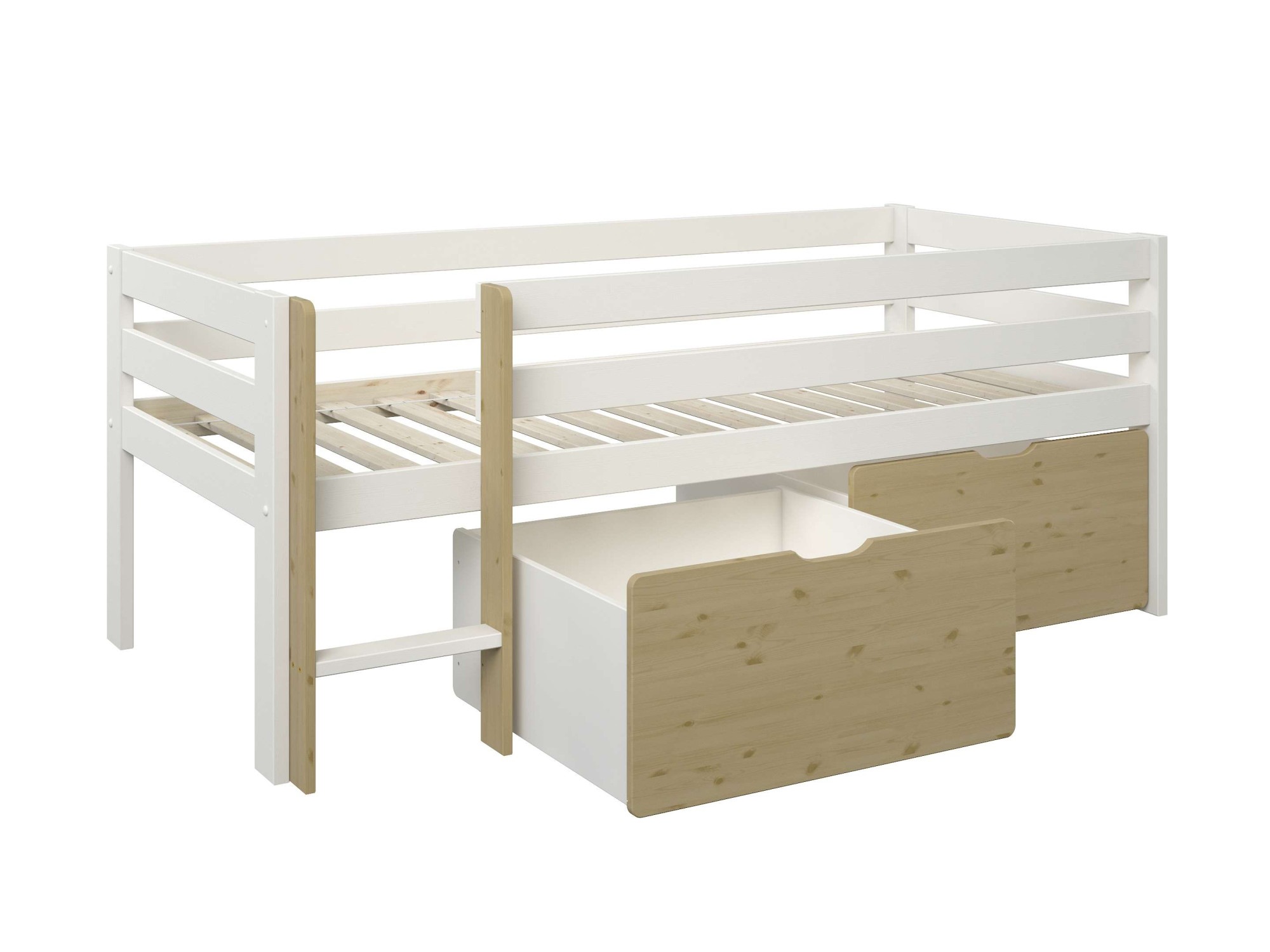 OTTO home Kinderbett »Tide« Kinderbett inklusive Lattenrost und 2 Bettkästen, 4 tlg. inklusive 2 Bettschubkastensten für Spielzeug, Rundumrausfallschutz