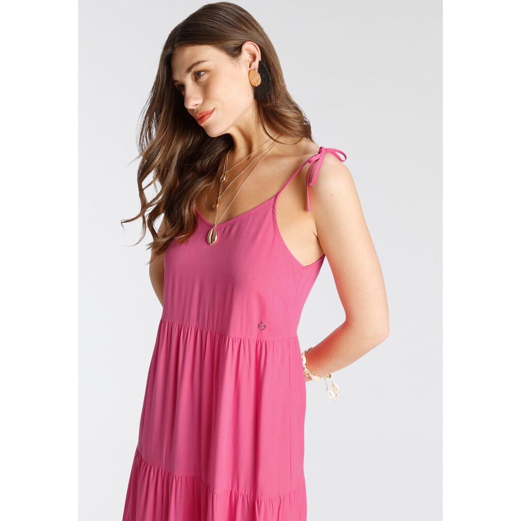 Damenmode Kleider Tamaris Spaghettikleid, in trendy Midilänge pink Damenmode Kleider Tamaris Spaghettikleid, in trendy Midilänge pink