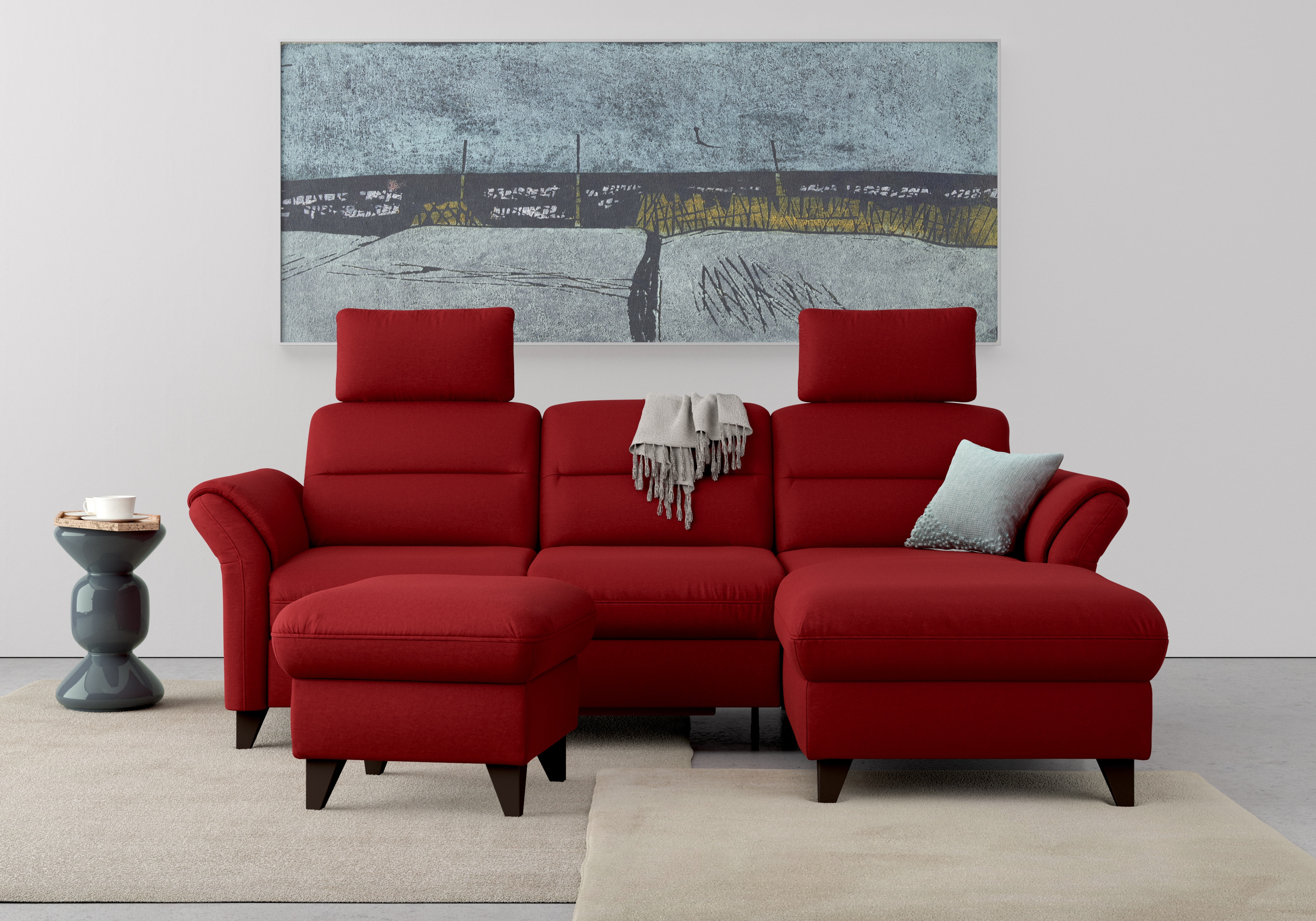 sit&more Ecksofa "Mellum L-Form" Federkern, optional Schlaffunktion, Bettkasten & Armteilfunktion