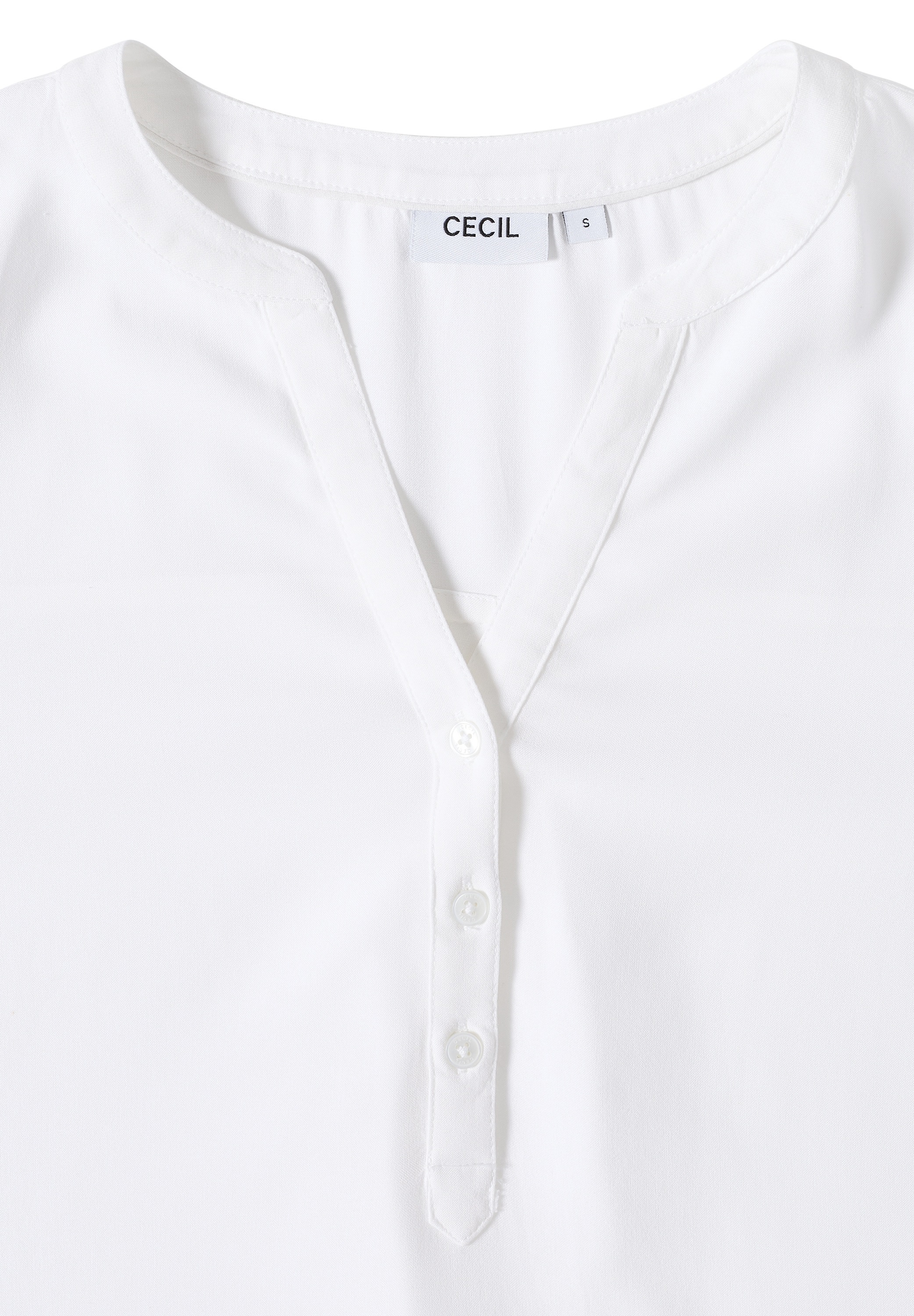 Cecil Langarmbluse, Tunika, Split Neck mit dekorativer Knopfleiste