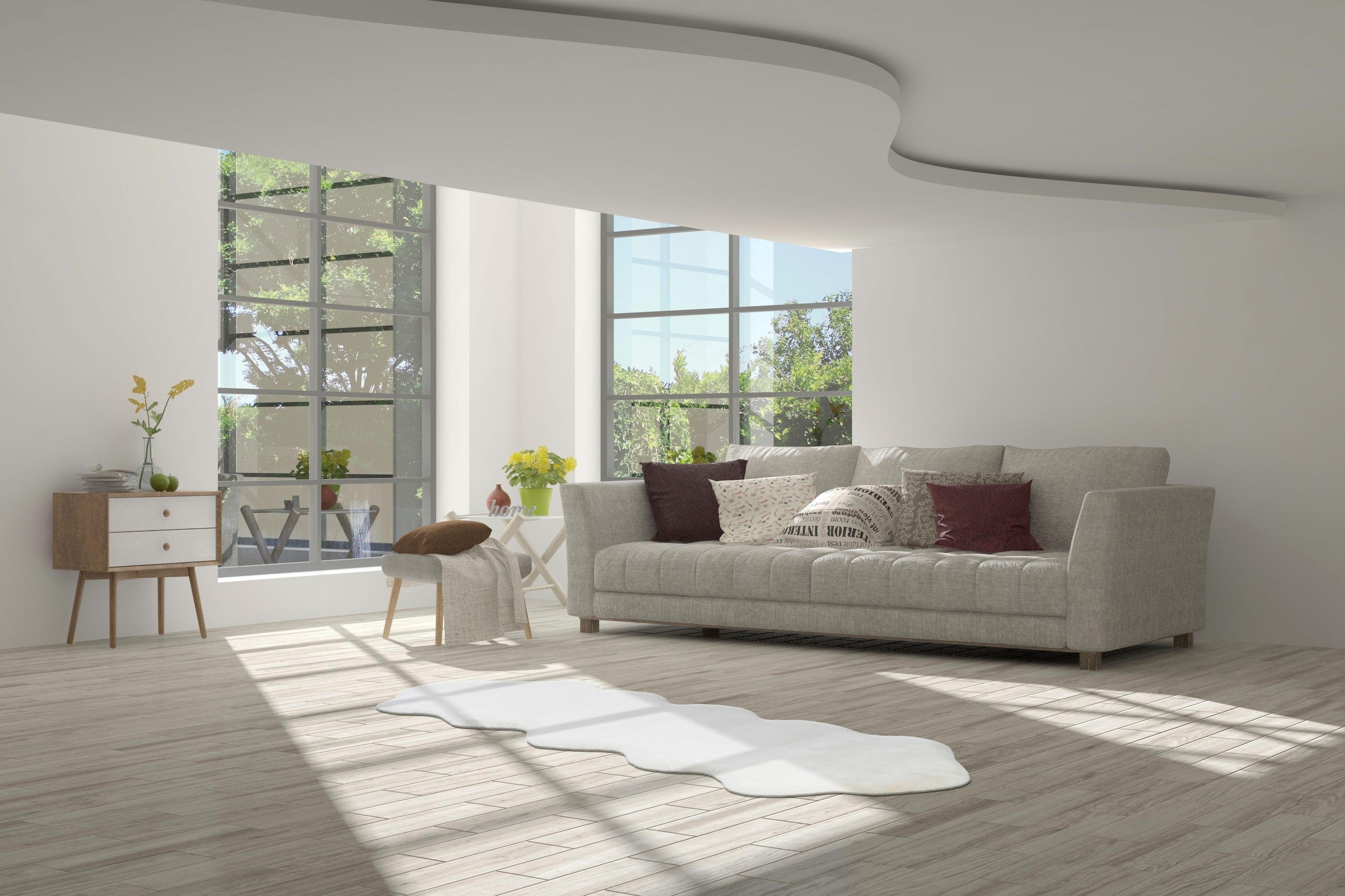calo-deluxe Fellteppich »Vogesen 300«, fellförmig, 35 mm Höhe, Kunstfell, Hochflor, handtuft, Wohnzimmer, Schlafzimmer