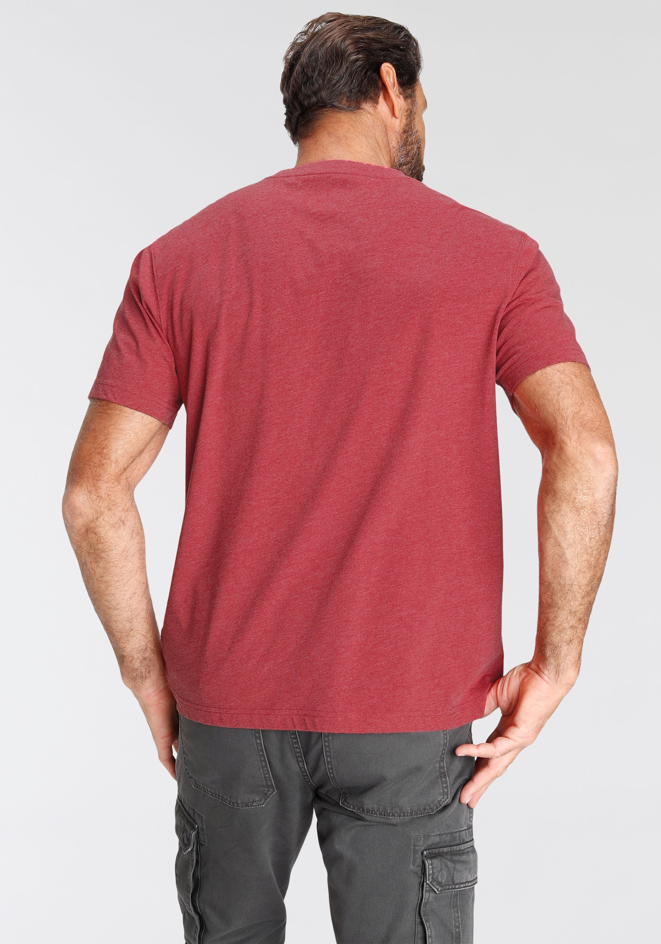 Man's World T-Shirt, kurzärmelig, melierte Optik, Rundhalsausschnitt