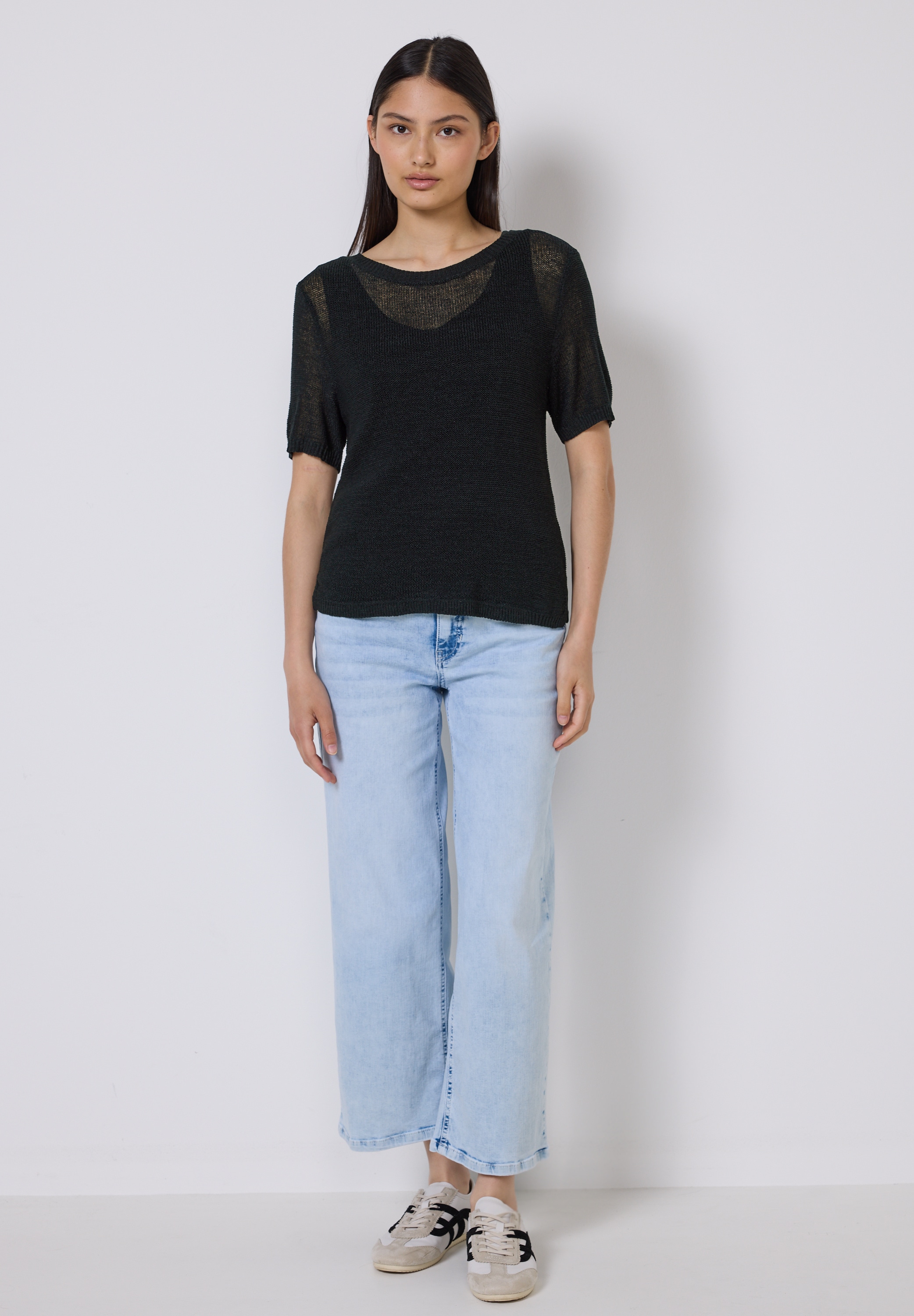 STREET ONE STUDIO Kurzarmpullover, mit grober Struktur