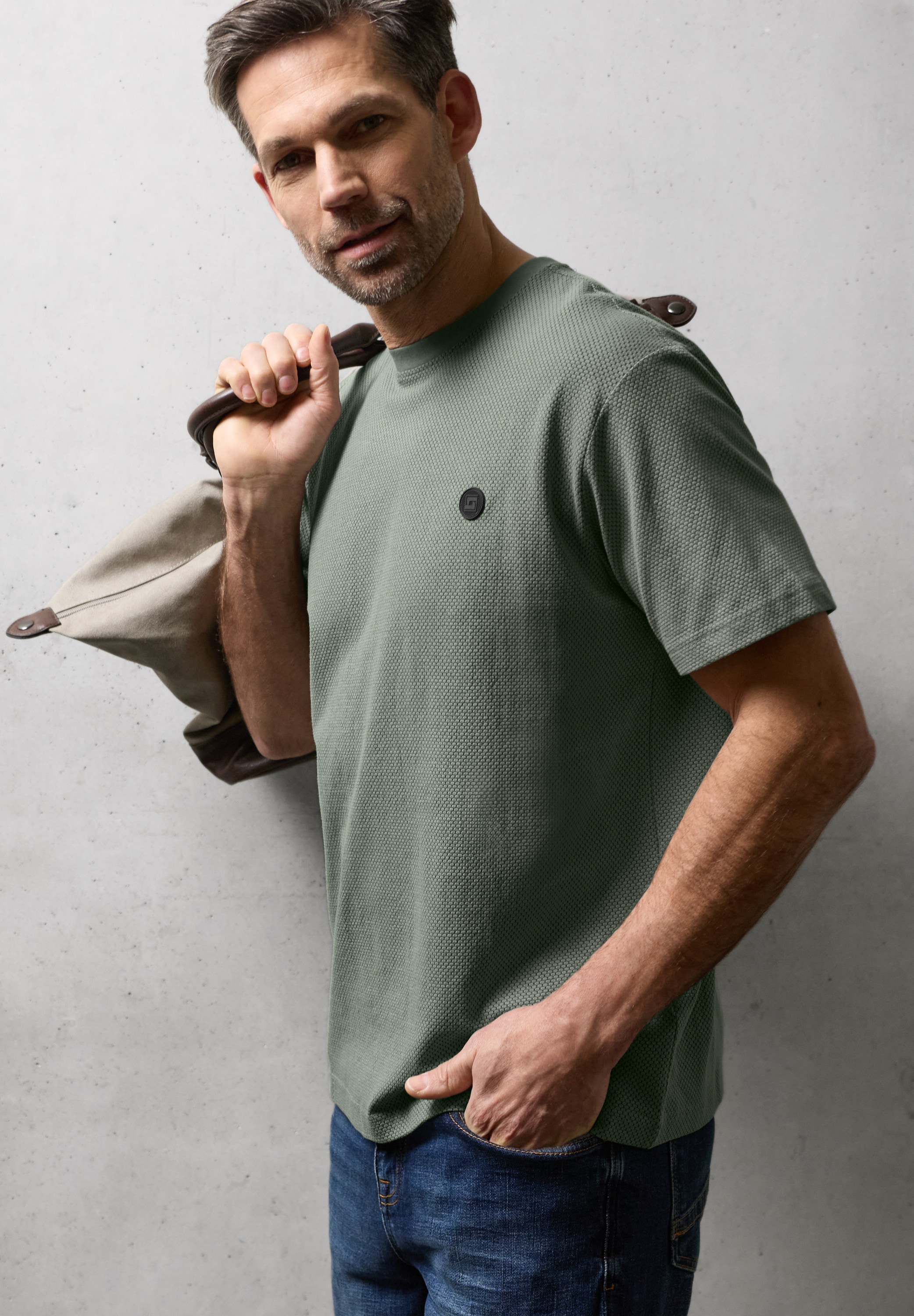 STREET ONE MEN T-Shirt im soften Baumwoll-Mix