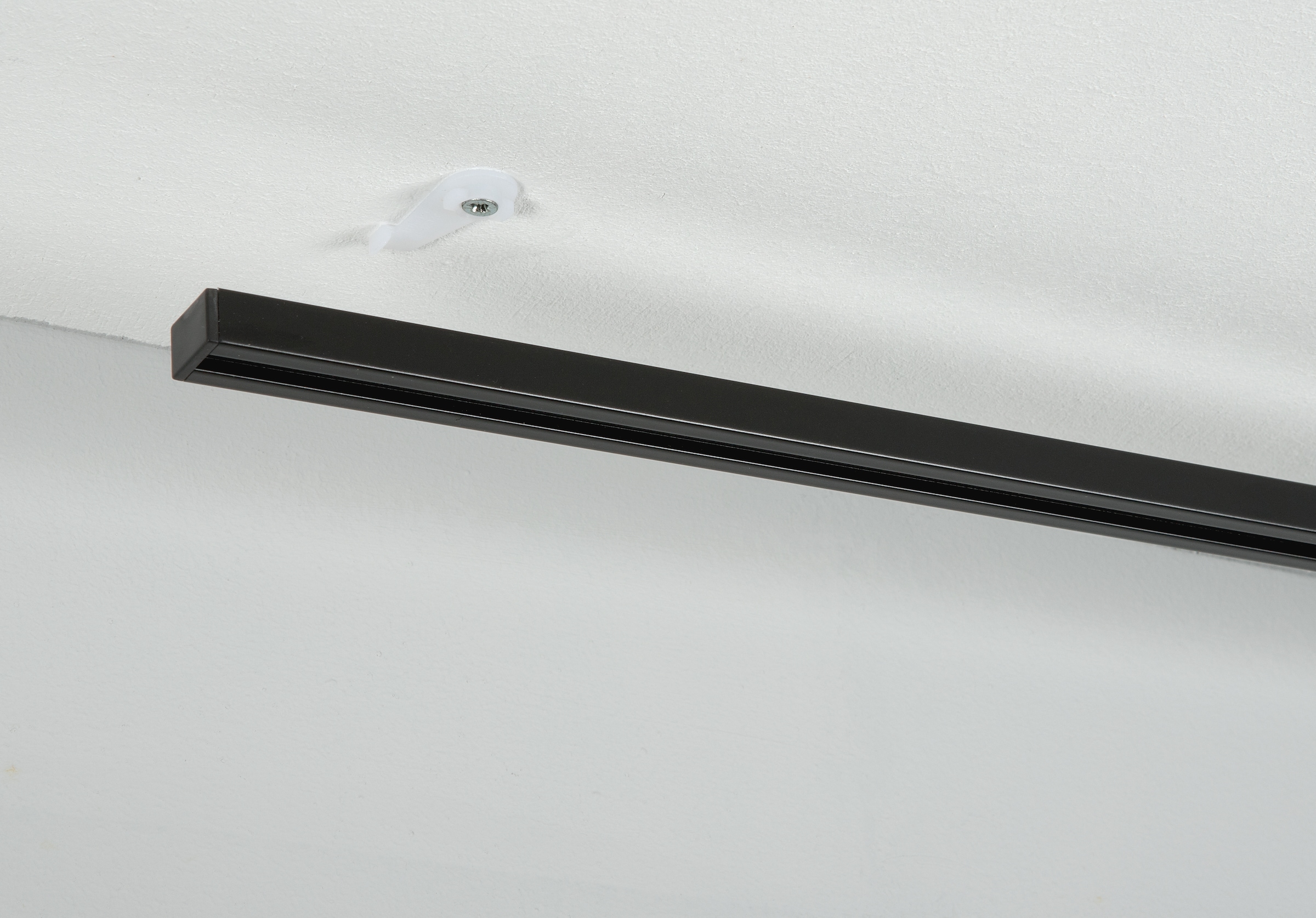 GARDINIA Vorhangschiene »Aluminium-Vorhangschienen Set 1-Lauf Lucy«, 1 läufig-läufig, mit Bohren, Deckenmontage, Aluminium, Deckenträger aus Kunststoff