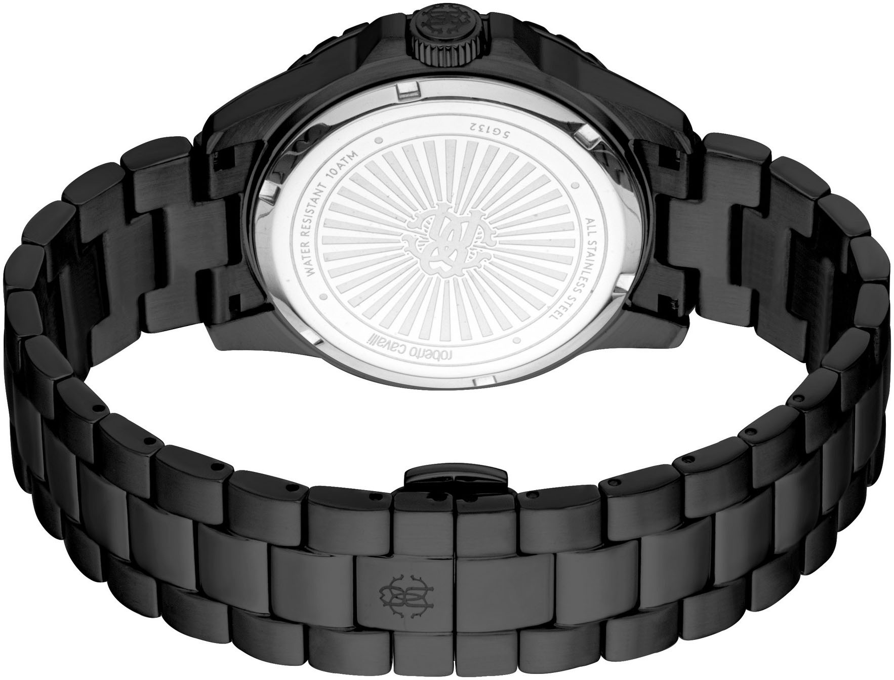 roberto cavalli Quarzuhr »Men«, Armbanduhr, Herrenuhr, Edelstahlarmband, analog