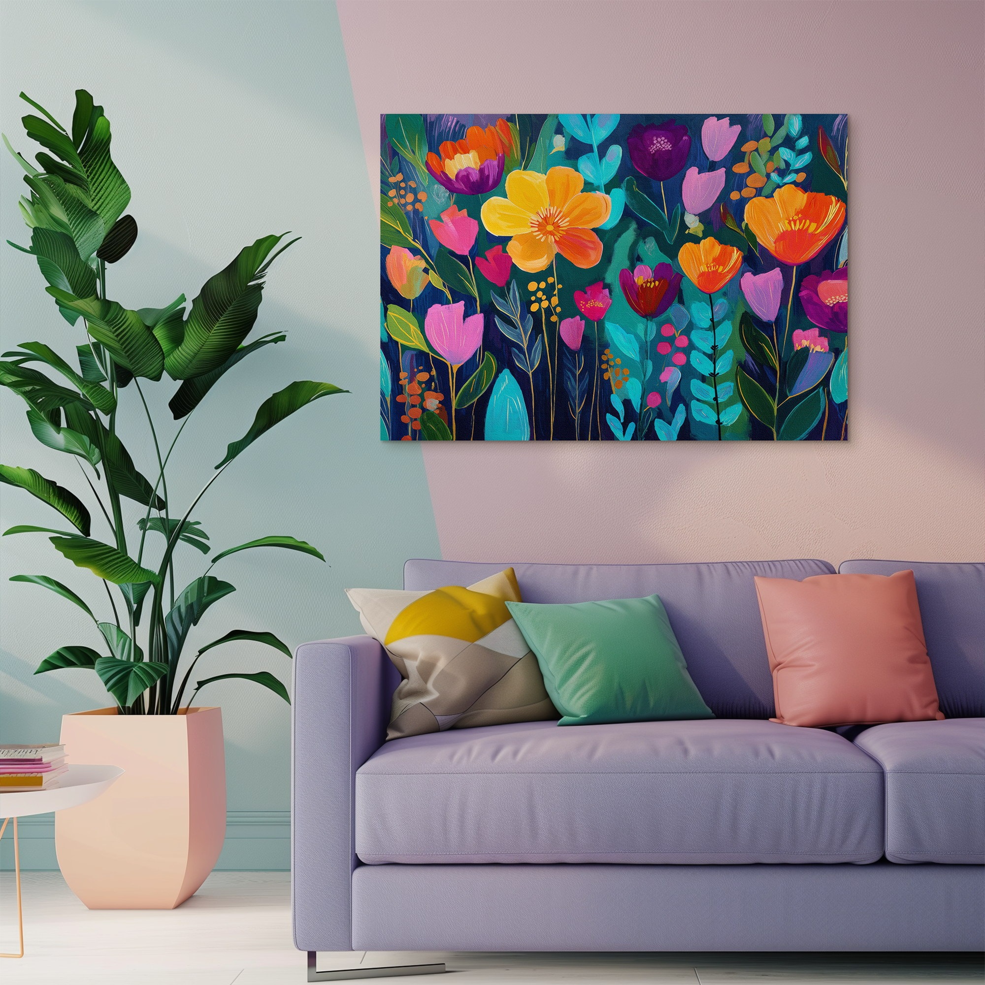 OTTO home Wandbild »Bunte Blumen« Blumenwiese 1 Stk. tlg. in verschied. Größen