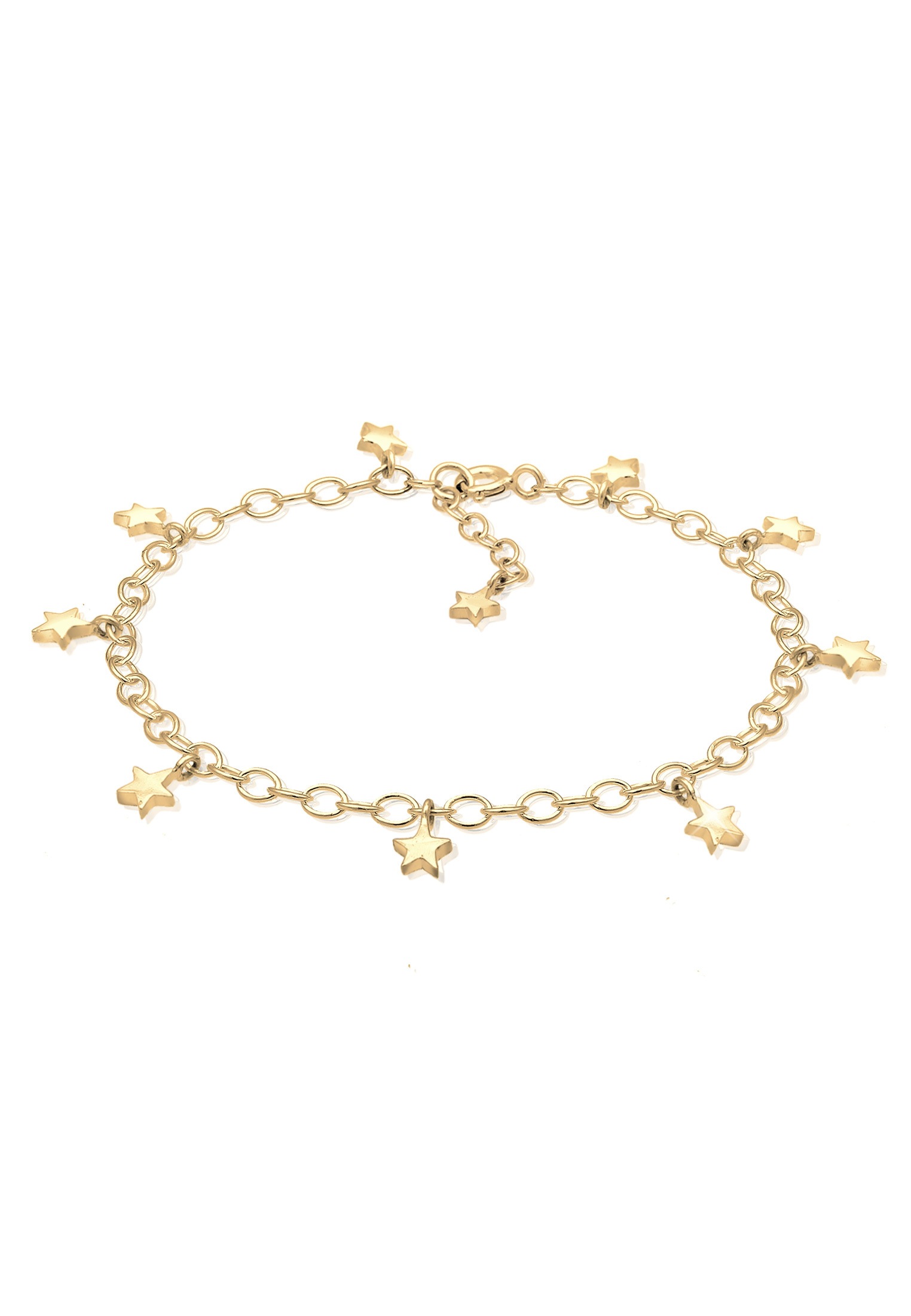 Armband ELLI "Stern Astro 925 Sterling Silber" Gr. 16, gold, Armbänder, Damen, 16cm, ohne Stein, Silber 925 (Sterlingsilber), Armband