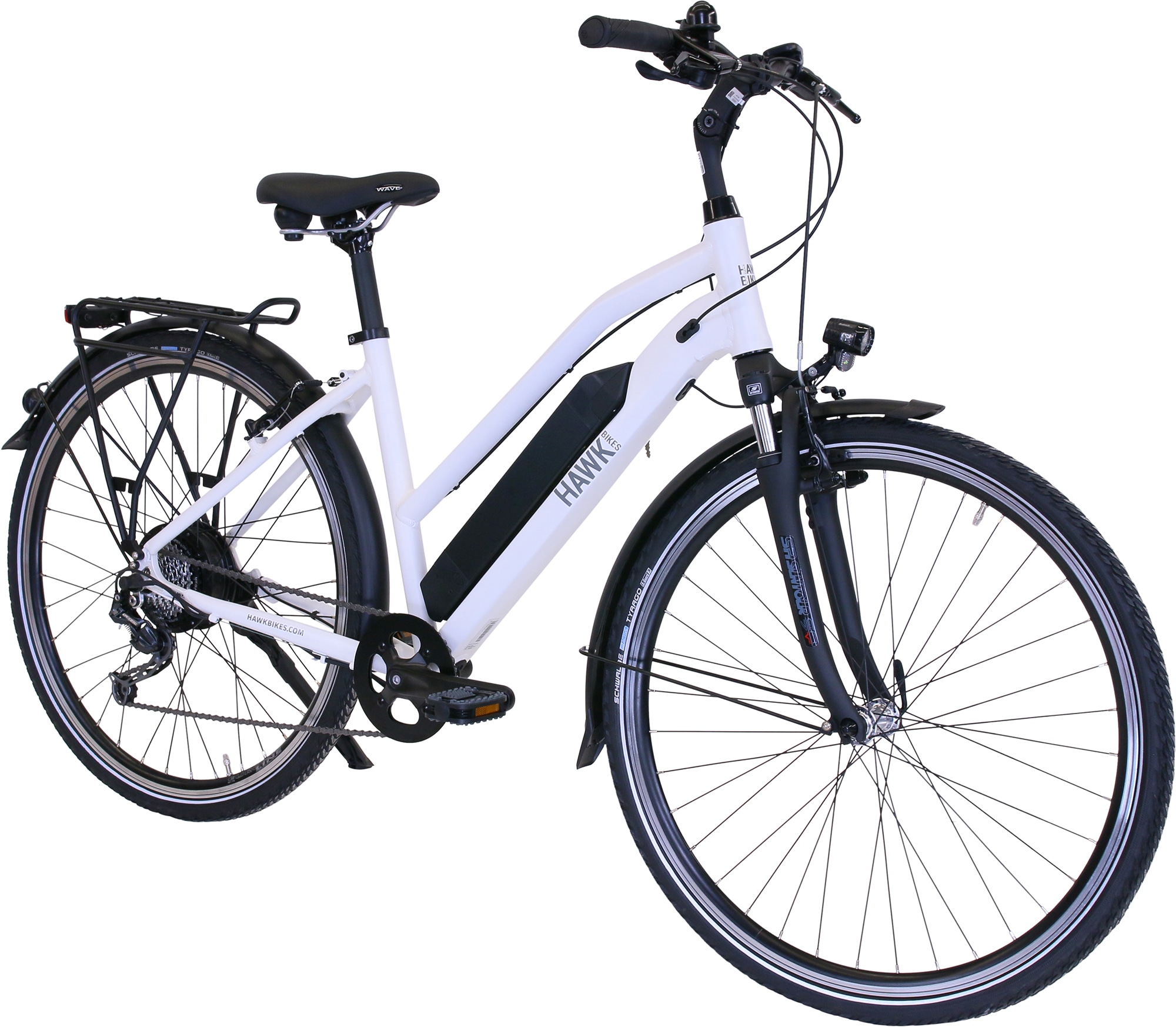 HAWK Bikes E-Bike »HAWK«, 8 Gang, microSHIFT, Microshift, Heckmotor 250 W, Pedelec, Elektrofahrrad für Damen, Trekkingrad