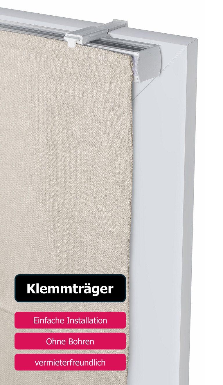 my home Rollo »RIOLA«, verdunkelnd, Blendschutz-Sichtschutz-Verdunkelung, ohne Bohren, freihängend, Faltrollo in trendiger Leinenoptik NEUHEIT!