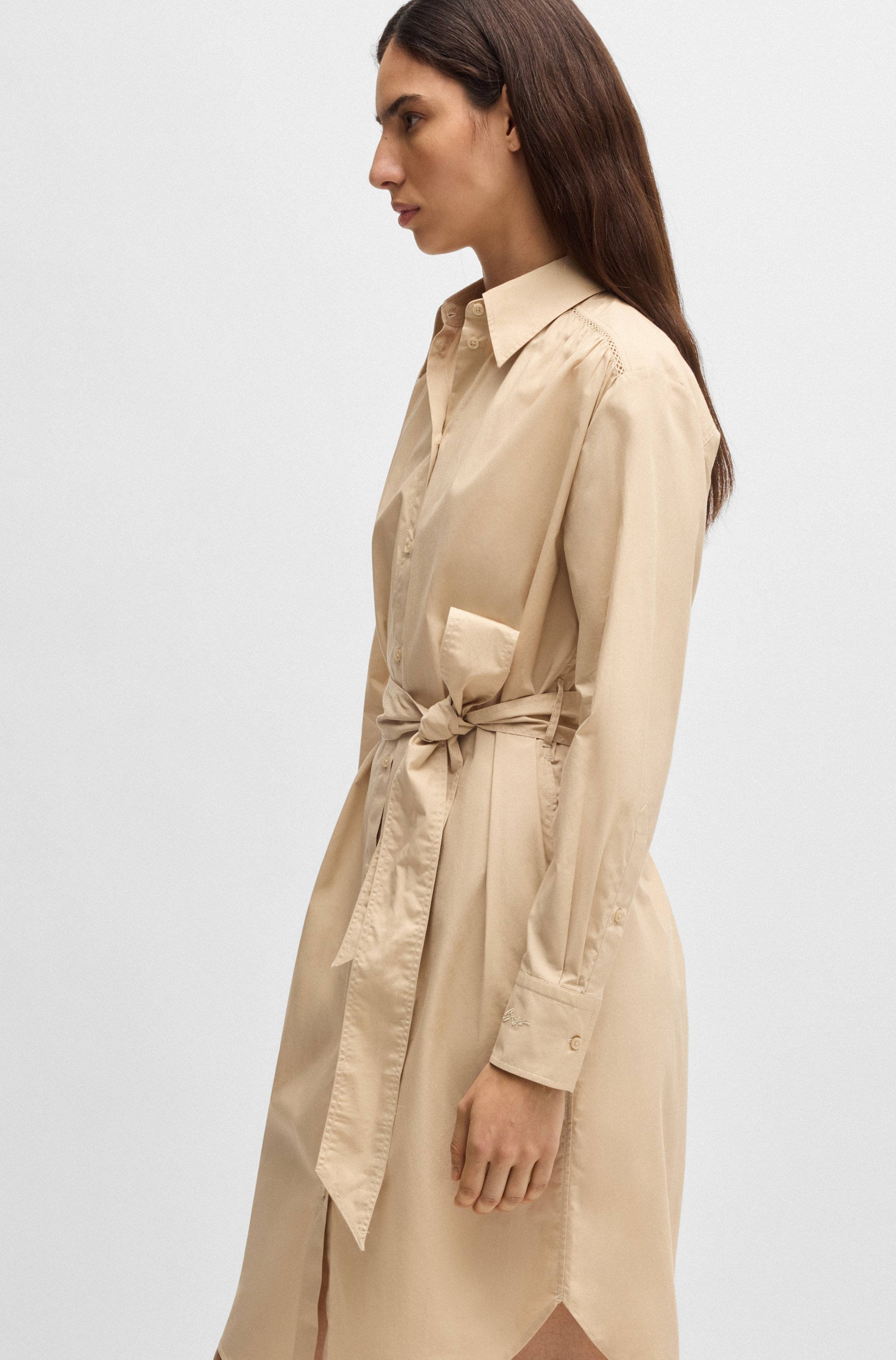 Thumbnail - BOSS ORANGE Blusenkleid "Delegant Premium Damenmode" Eingrifftaschen mit Taillengürtel