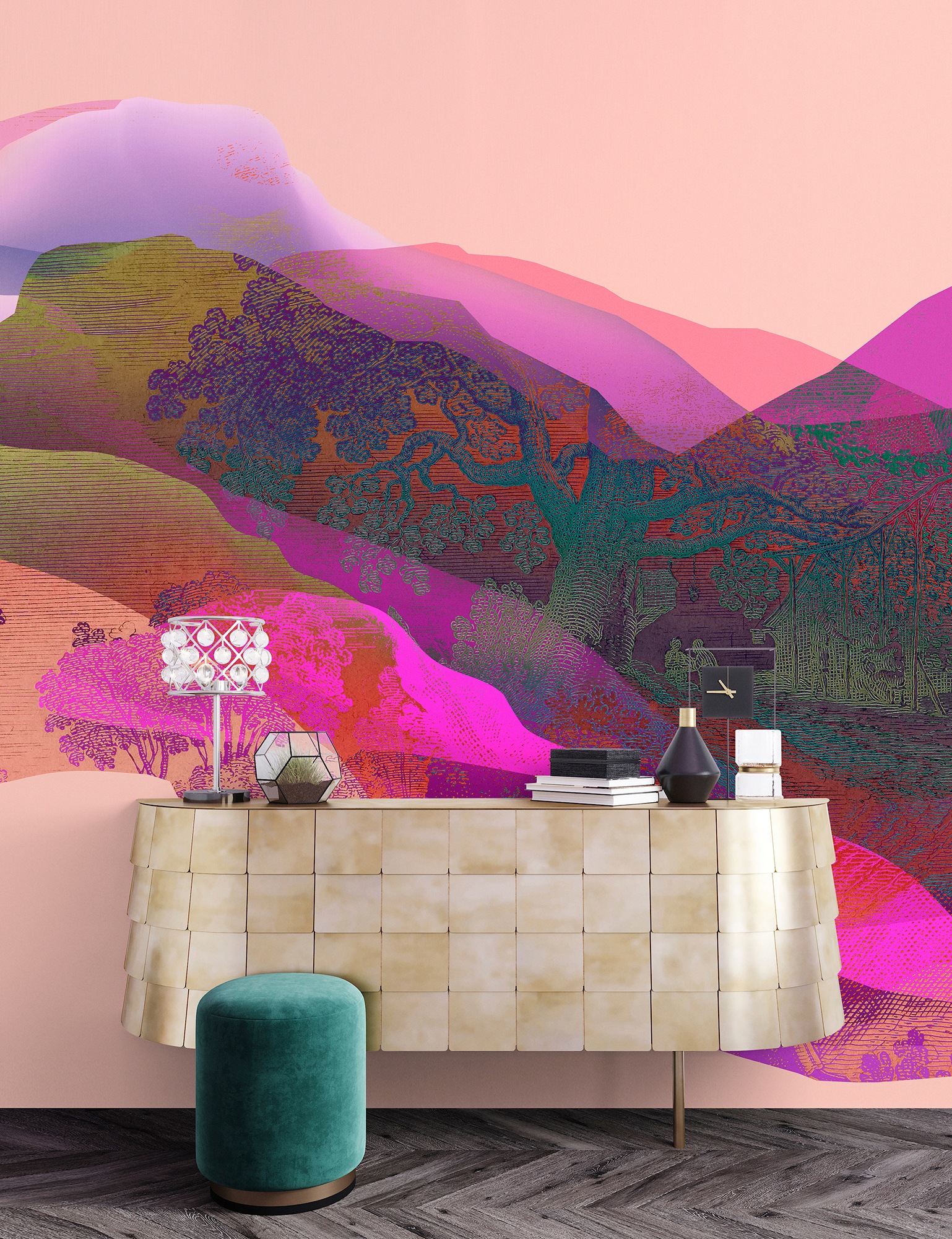 living walls Fototapete »Walls by Patel Magic Mountain«, Vlies, Wand