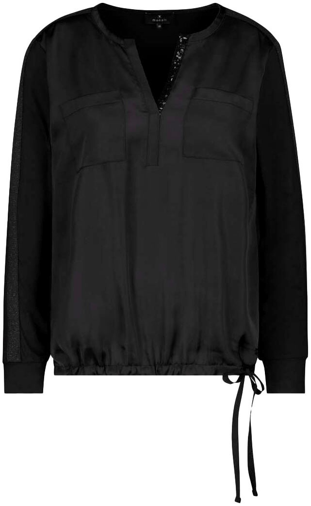 Monari Schlupfbluse mit Glitzerkante am Ausschnitt günstig online kaufen