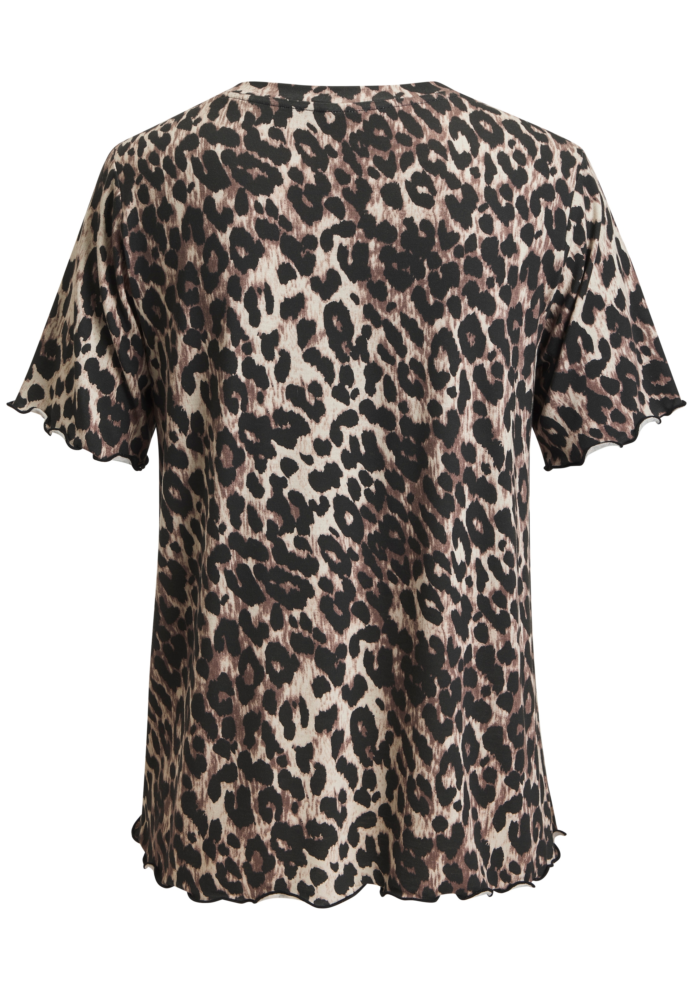LASCANA Kurzarmshirt »mit Leo-Print« aus angenehm weicher Viskose-Qualität