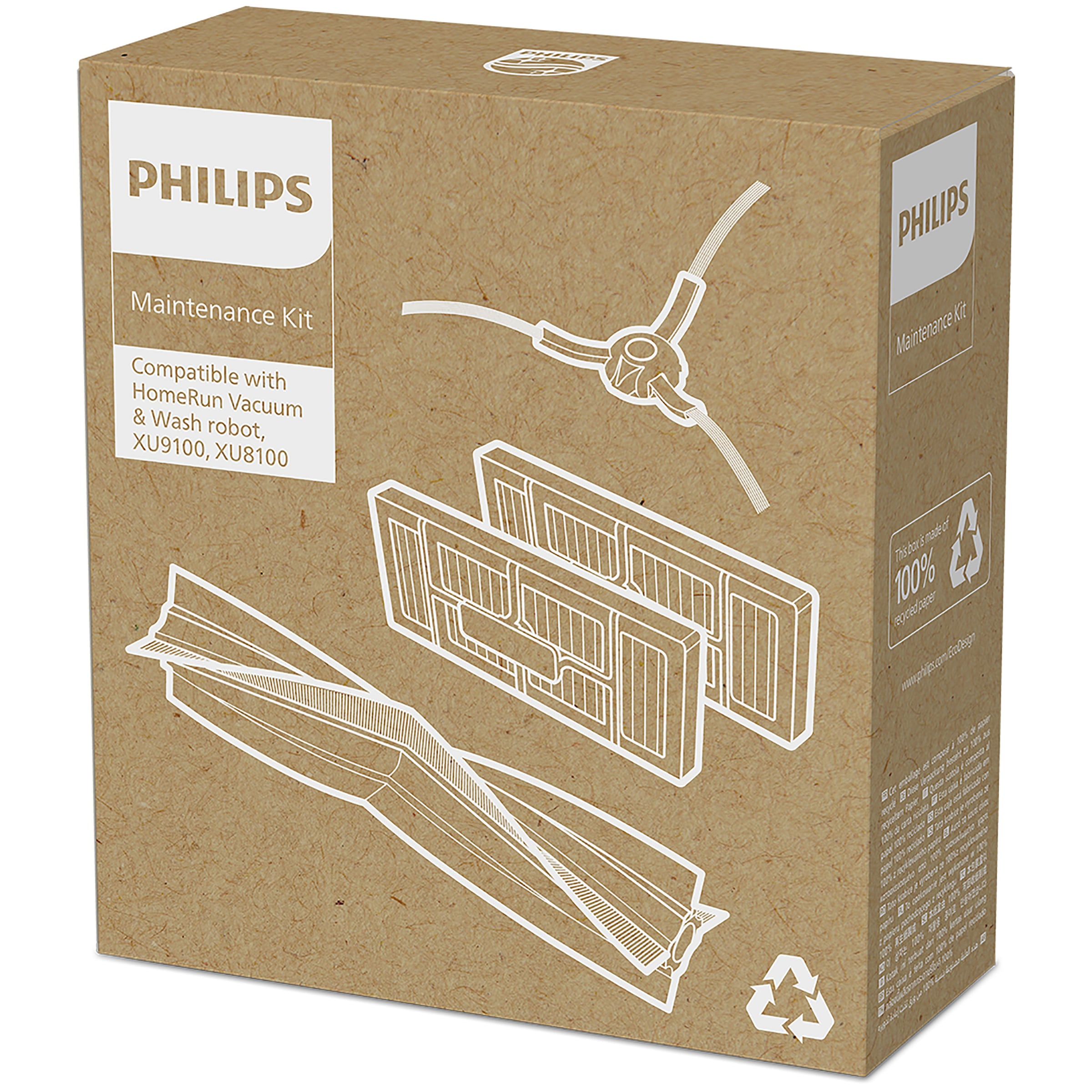 Philips Saugroboter Zubehör-Set »XV1492/10 für HomeRun Saug- & Wischroboter 9000 Series«, (Set, 4 tlg.)