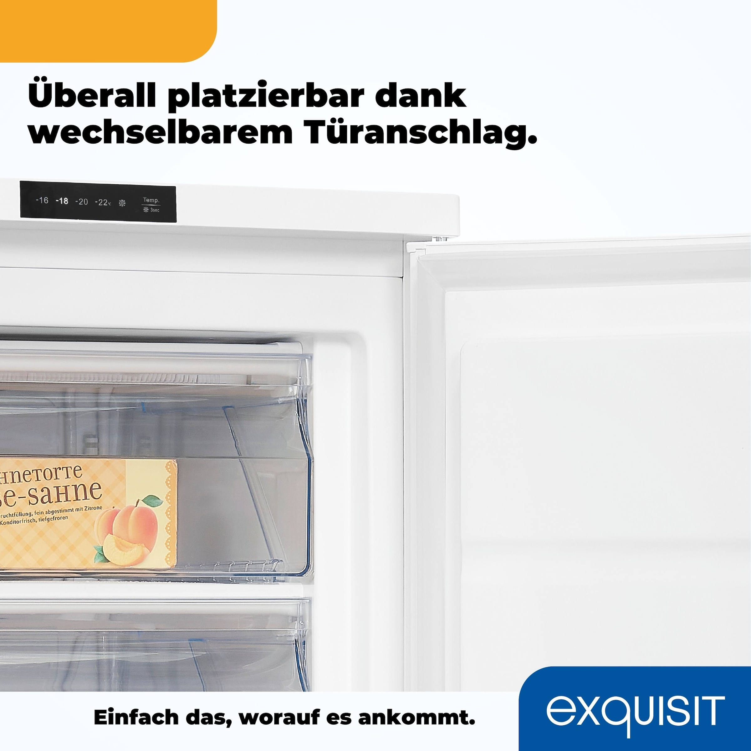 exquisit Gefrierschrank »GS81-HE-010D weiss«, 85,0 cm hoch, 56,0 cm breit, Tiefkühlschrank klein 85 L Volumen, Leiser Betrieb, Schnellgefrieren