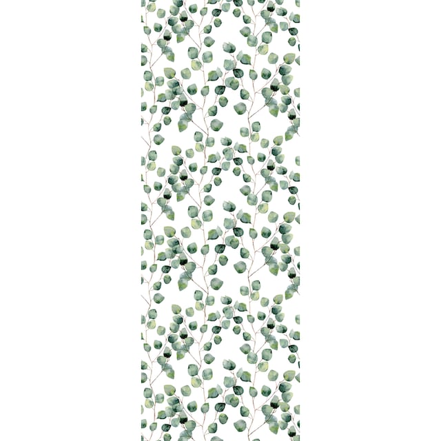queence Vinyltapete »Blätter - Eukalyptus«, Selbstklebende Tapete 90x250cm  mit herbstlichem Motiv online kaufen | BAUR