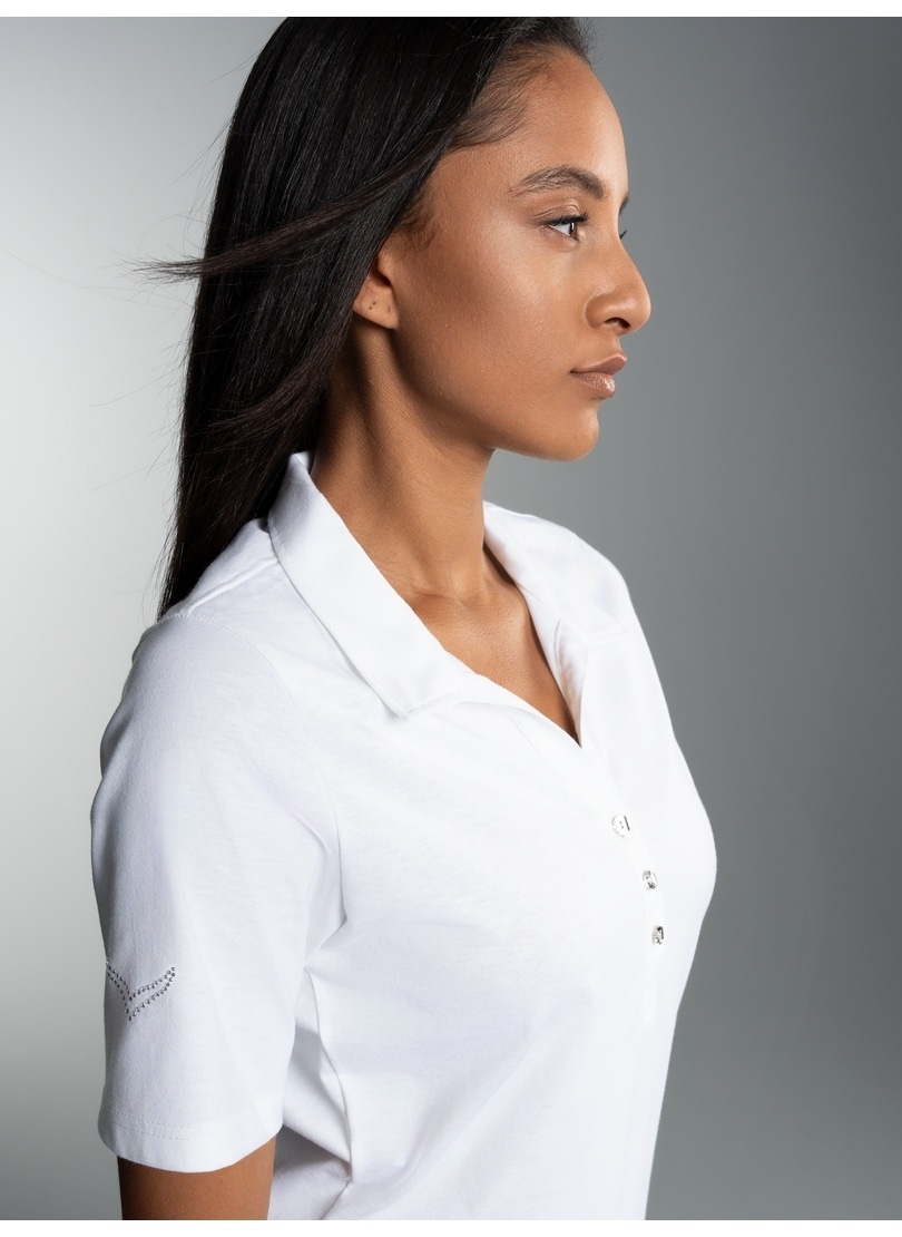 Trigema Poloshirt "TRIGEMA Poloshirt aus Baumwolle mit Kristallsteinen" 1 S günstig online kaufen