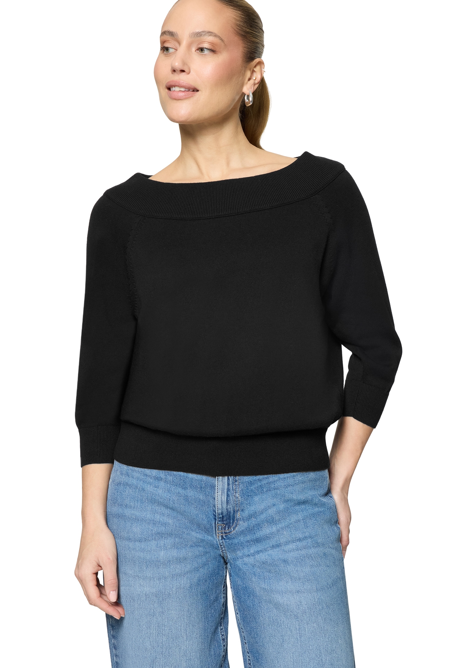 Zero Strickpullover "Damen mit Carmenausschnitt" 1 Plain/ ohne Details günstig online kaufen