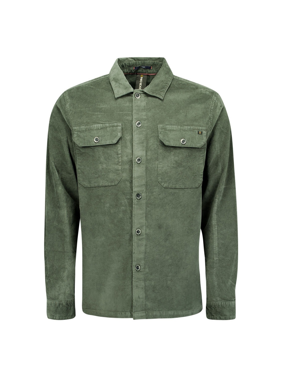 NO EXCESS Langarmhemd »No Excess Samt-Overshirt mit Knöpfen«