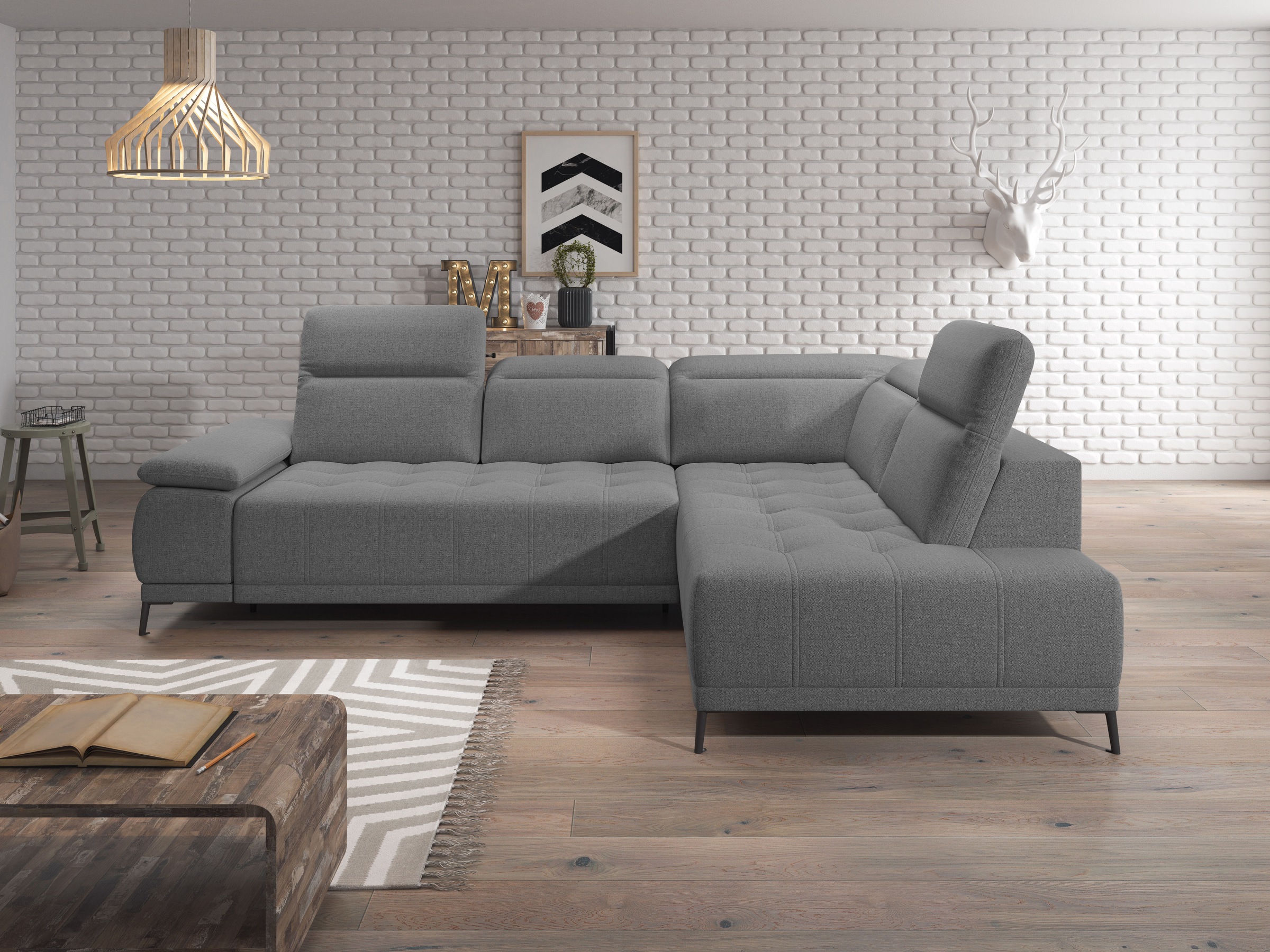 WERK2 Ecksofa "Focus-L, elektrisch erweiterbare Sitztiefe um ca. 30 cm, L-F günstig online kaufen