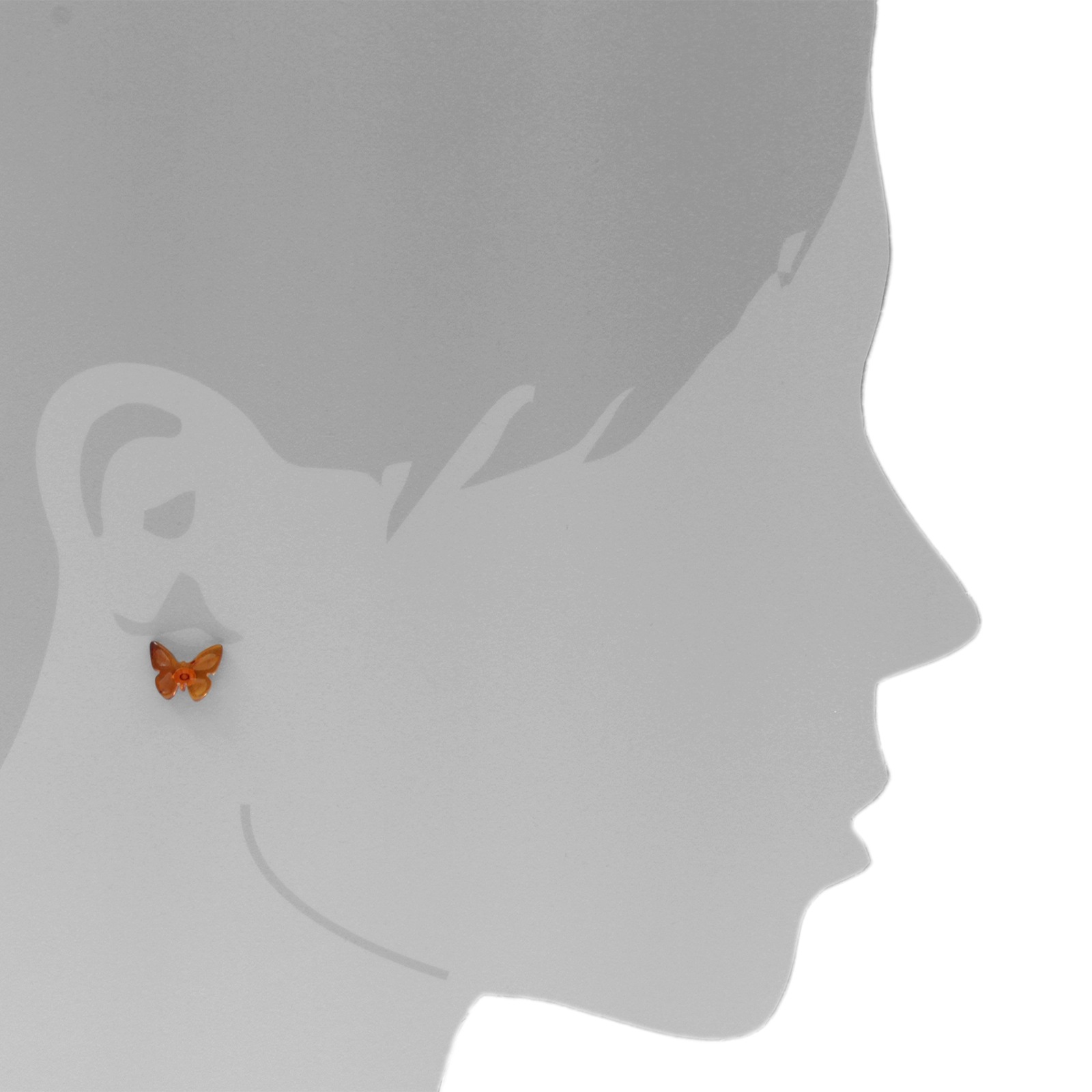 Ostsee-Schmuck Butterfly Earrings White 925 Sterling Silver 2