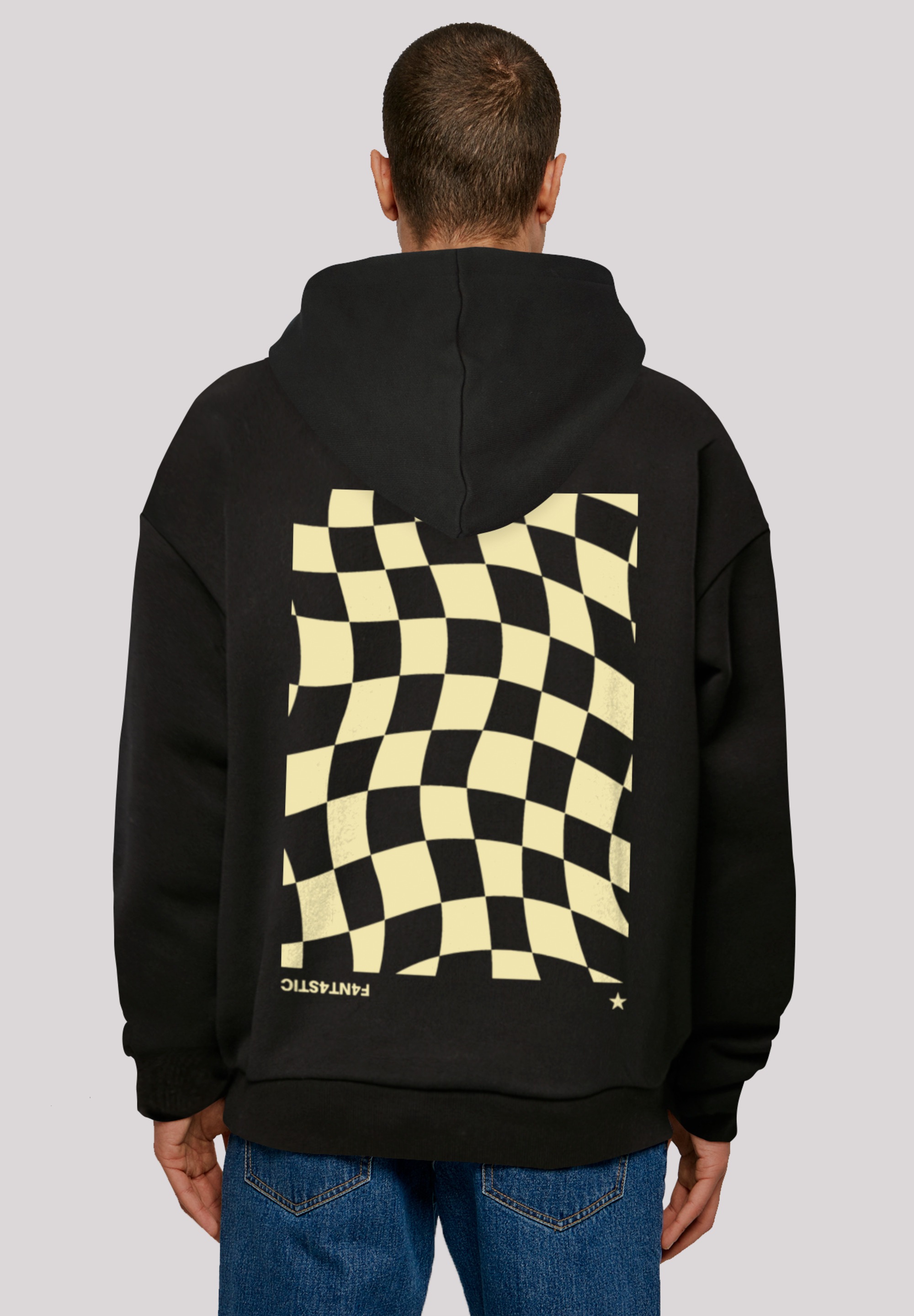 F4NT4STIC Kapuzenpullover "Wavy Schach Muster", Print