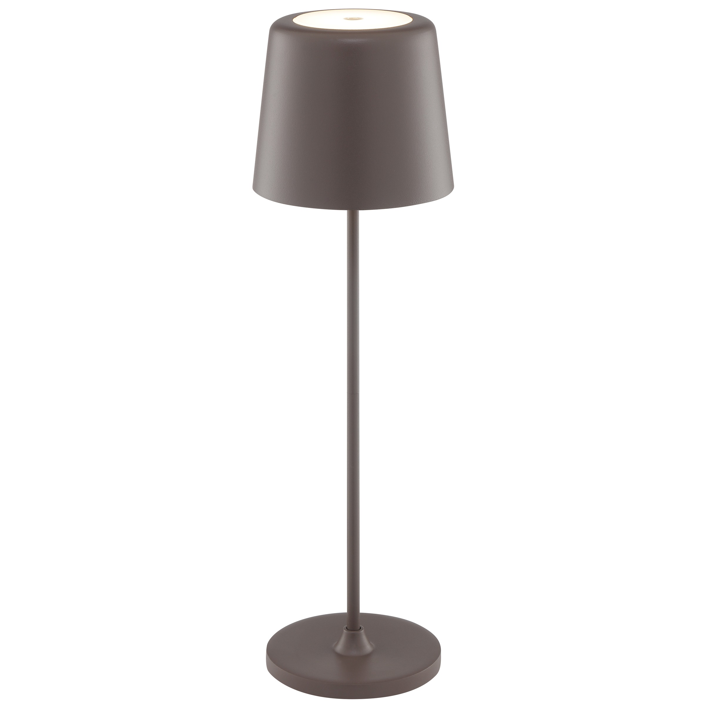 BRILLIANT LED Tischleuchte "Kaami - mobile LED Außen Akku Tischlampe 2er-Set", kaffee, Ø 10cm H: 37cm, 2 Stk., Leuchten, 310 lm, Touchdimmer, USB, Akku, Outdoor, Indoor, Akkuleuchte 37cm hoch, LED Tischleuchte 2
