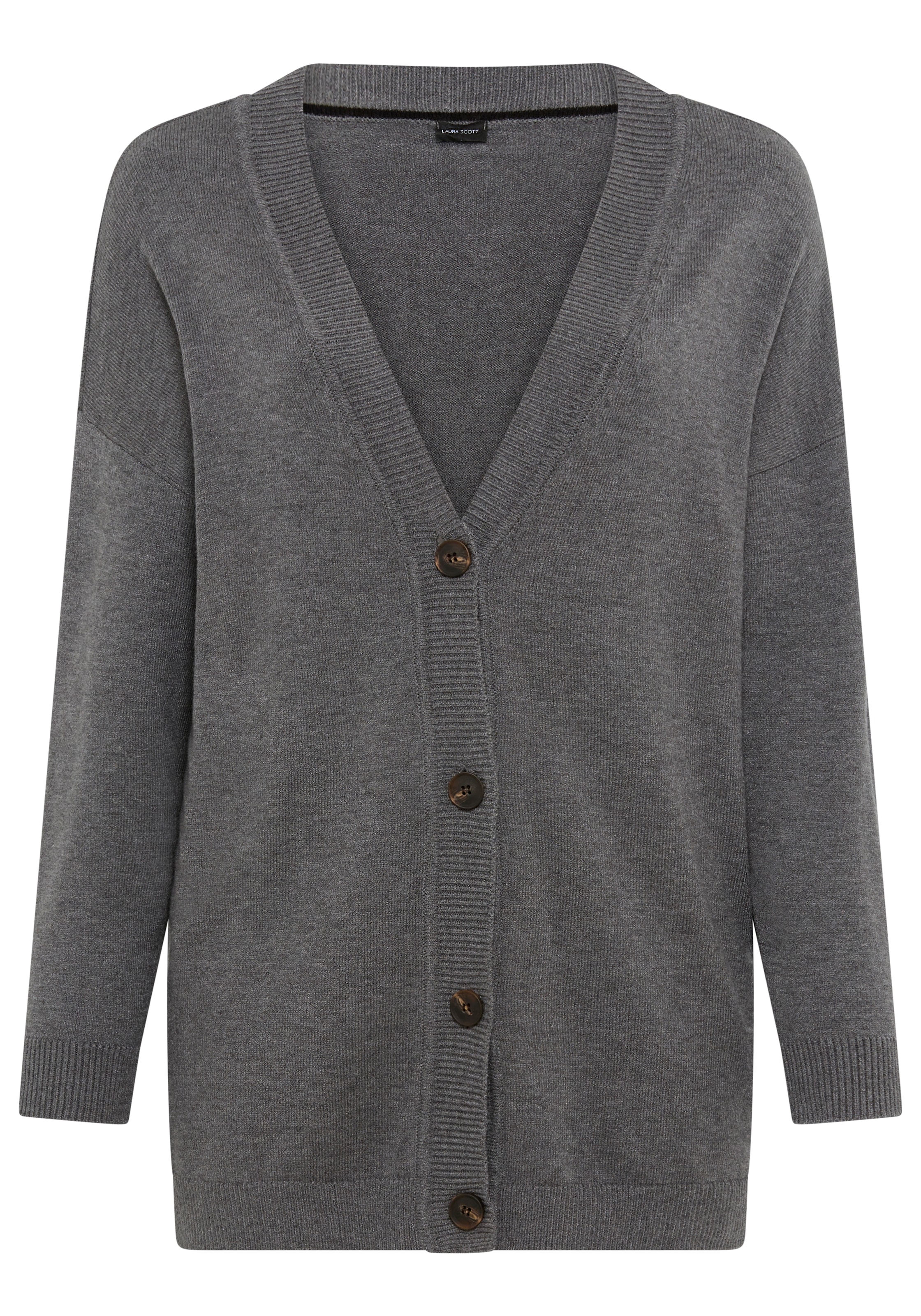 Laura Scott CURVE Strickjacke, in kuscheligem Feinstrick und hüftbedeckender Passform - GROSSE GRÖSSE