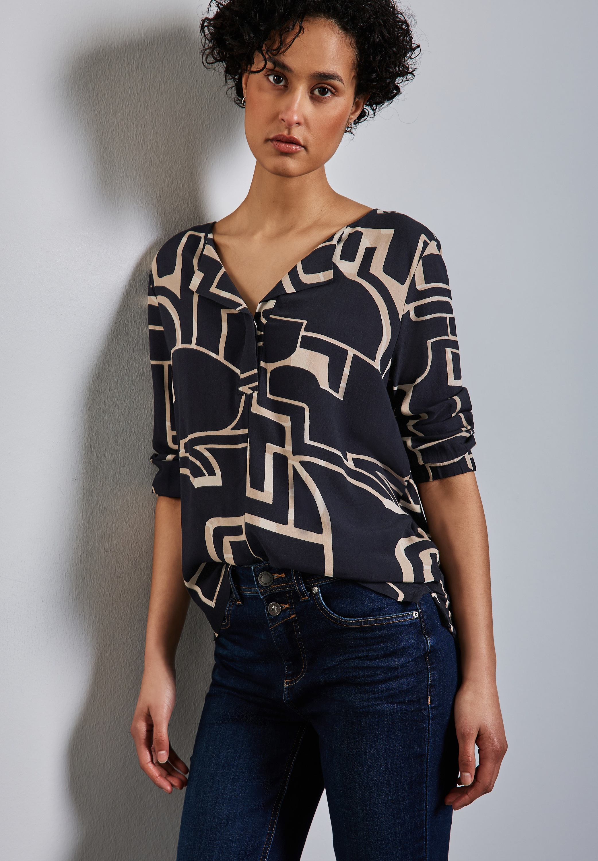 STREET ONE 3/4-Arm-Shirt, mit All-Over Print günstig online kaufen