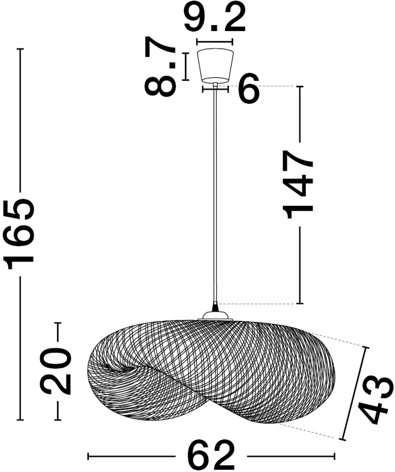 Nova Luce Pendelleuchte »ADALINE« E27 1 Stk.