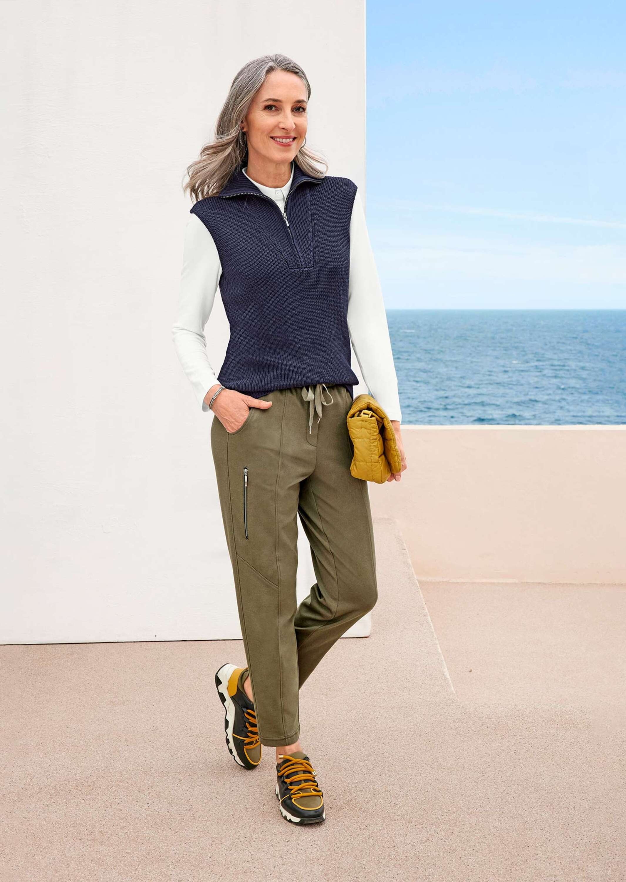 Thumbnail - GOLDNER Pullunder "Modischer Pullunder mit Troyerkragen" Troyerkragen mit Reißverschluss