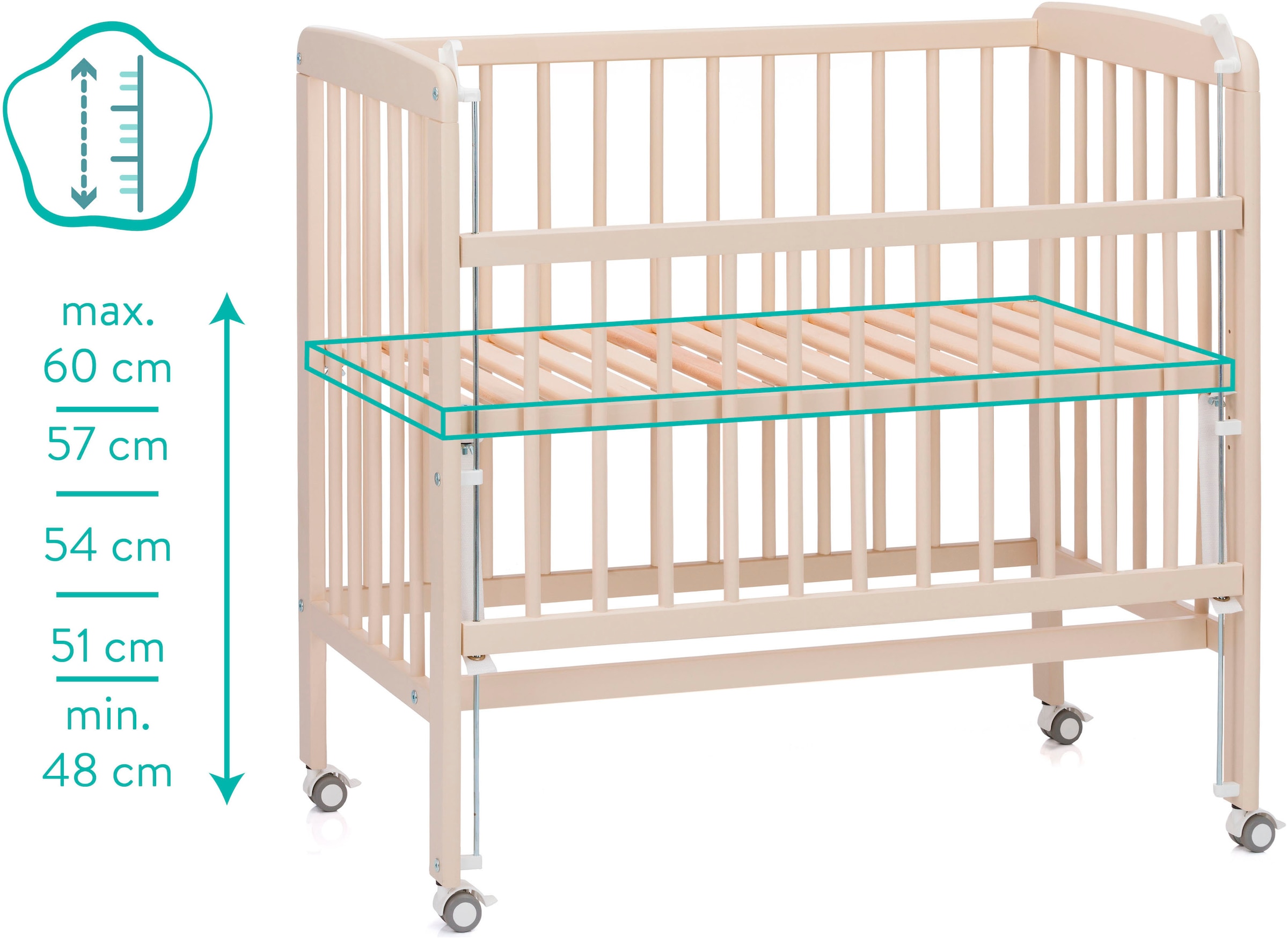 Fillikid Beistellbett »Nino«, inkl. Matratze; Made in Europe