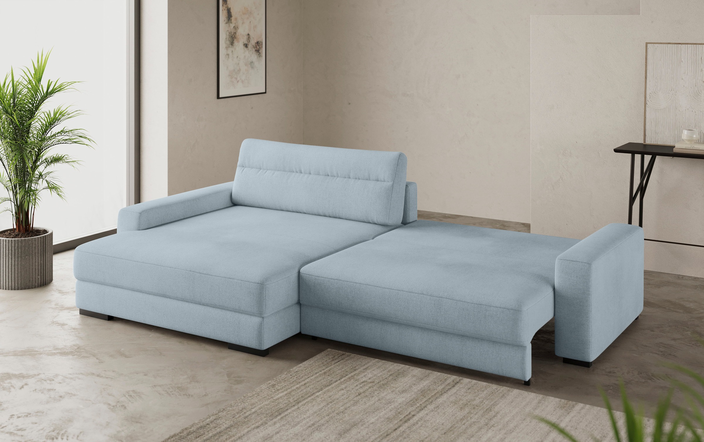 Mr. Couch Ecksofa »Marcello DuraFlex L-Form«, EasyBett, Bettkasten, Kaltschaumpolsterung, bis 140 kg belastbar