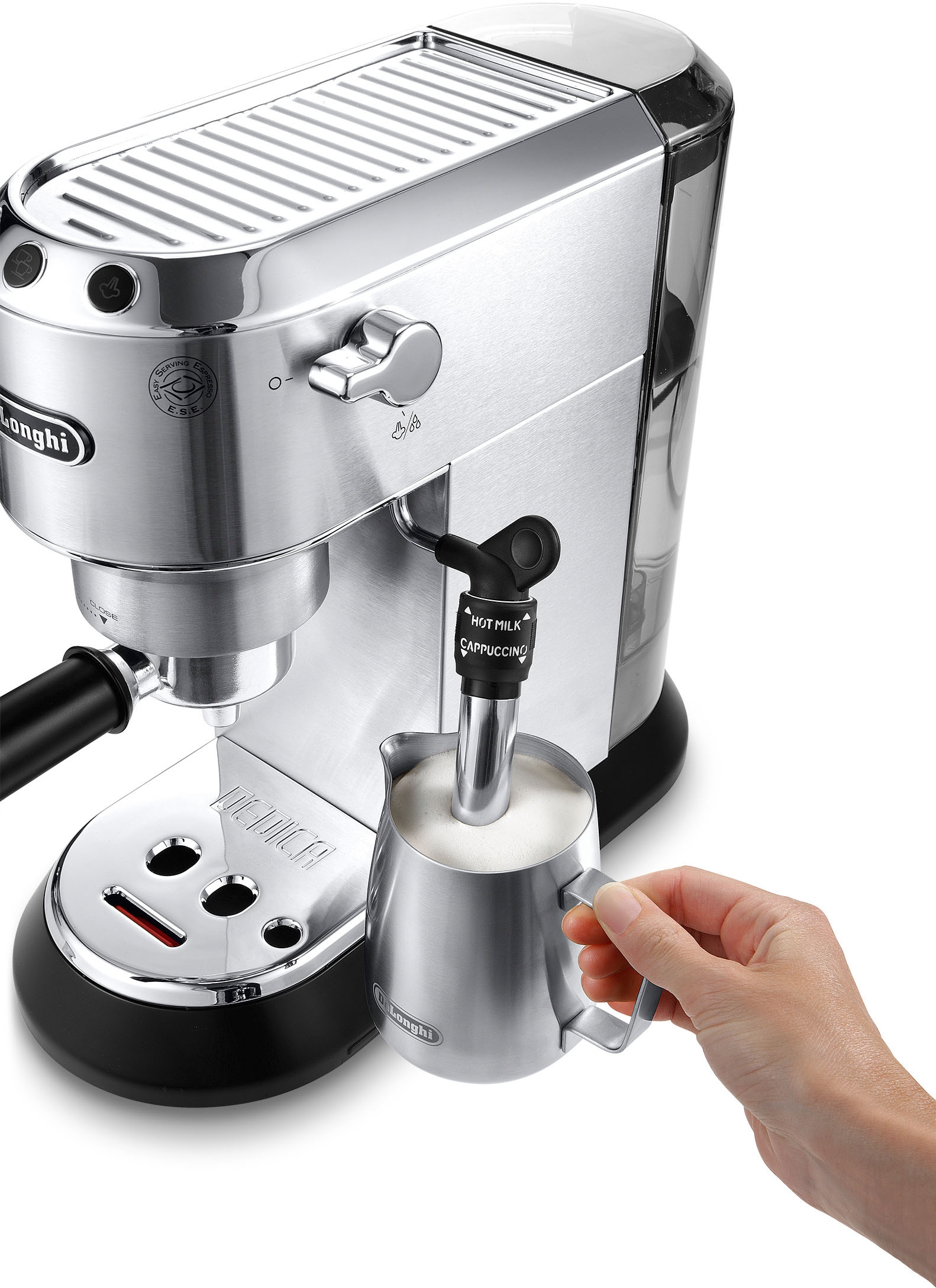 De'Longhi Espressomaschine »ECKG6821.M«, Siebträger, inkl. Kaffeemühle, Tamper, Abschlagbox+ Kännchen