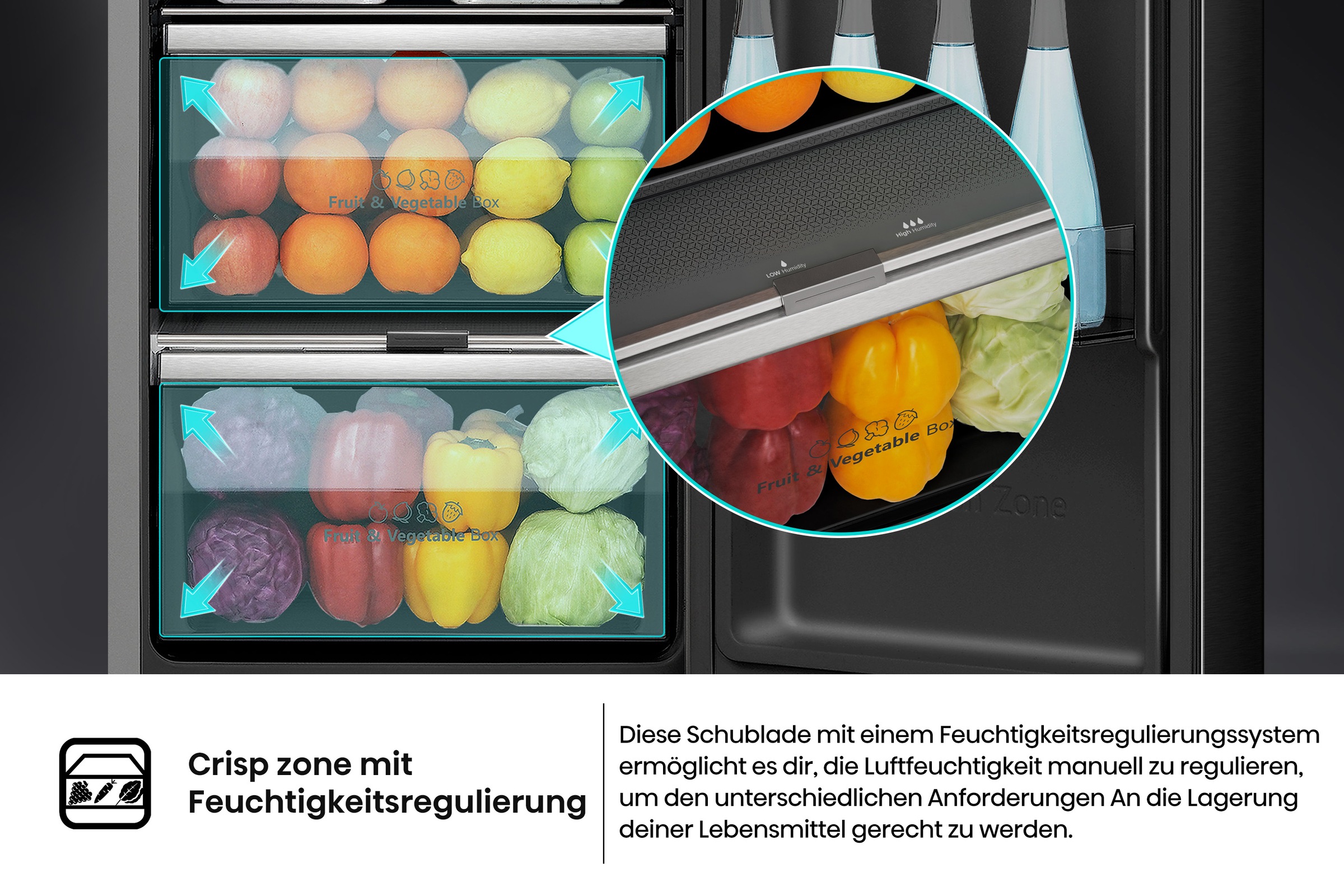 Hisense Side-by-Side »RS9P628GPFE«, großes SMART-Display