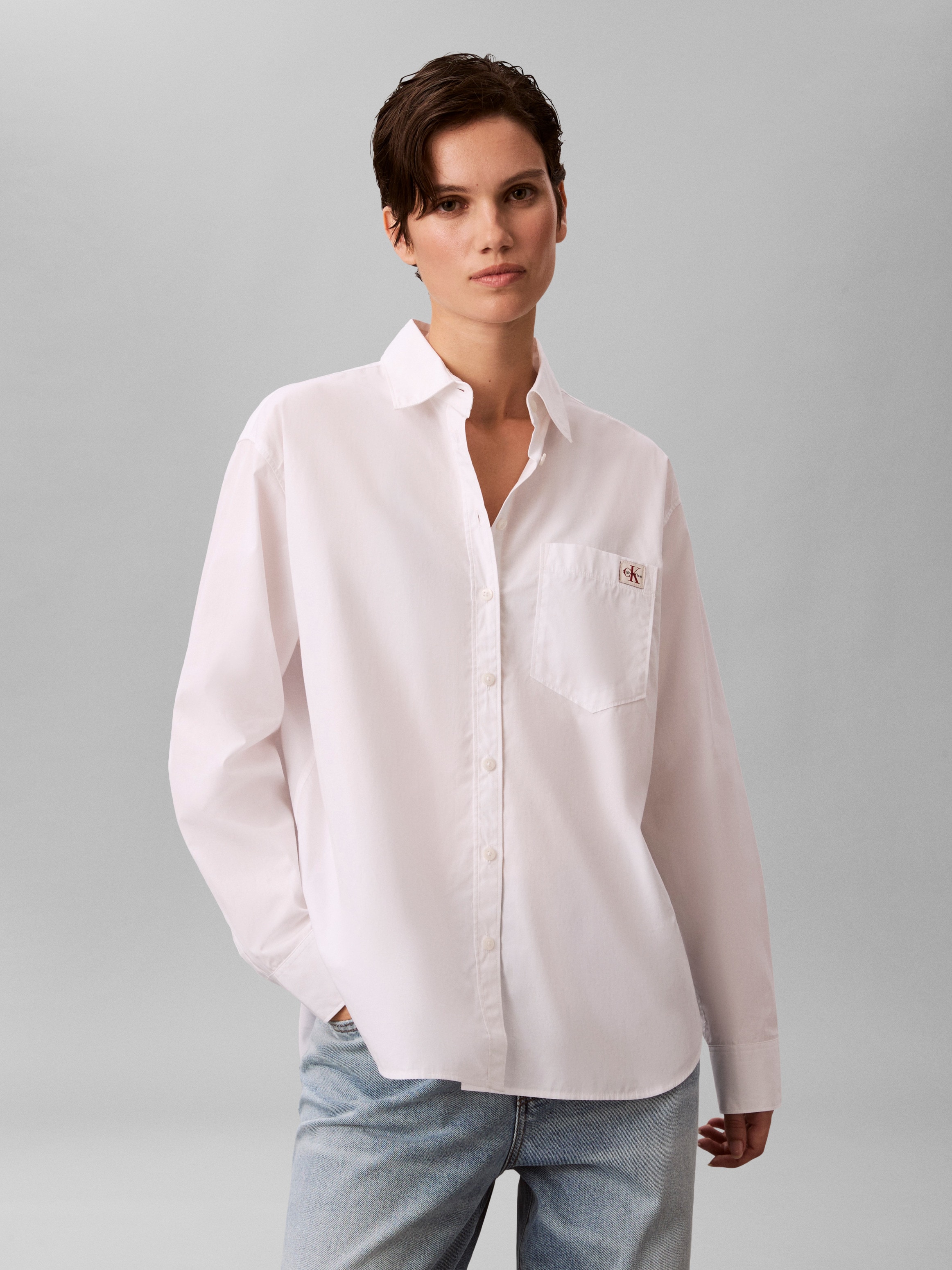 Calvin Klein Jeans Hemdbluse "COTTON POPLIN RELAXED SHIRT" Regular fit mit Hemdblusenkragen
