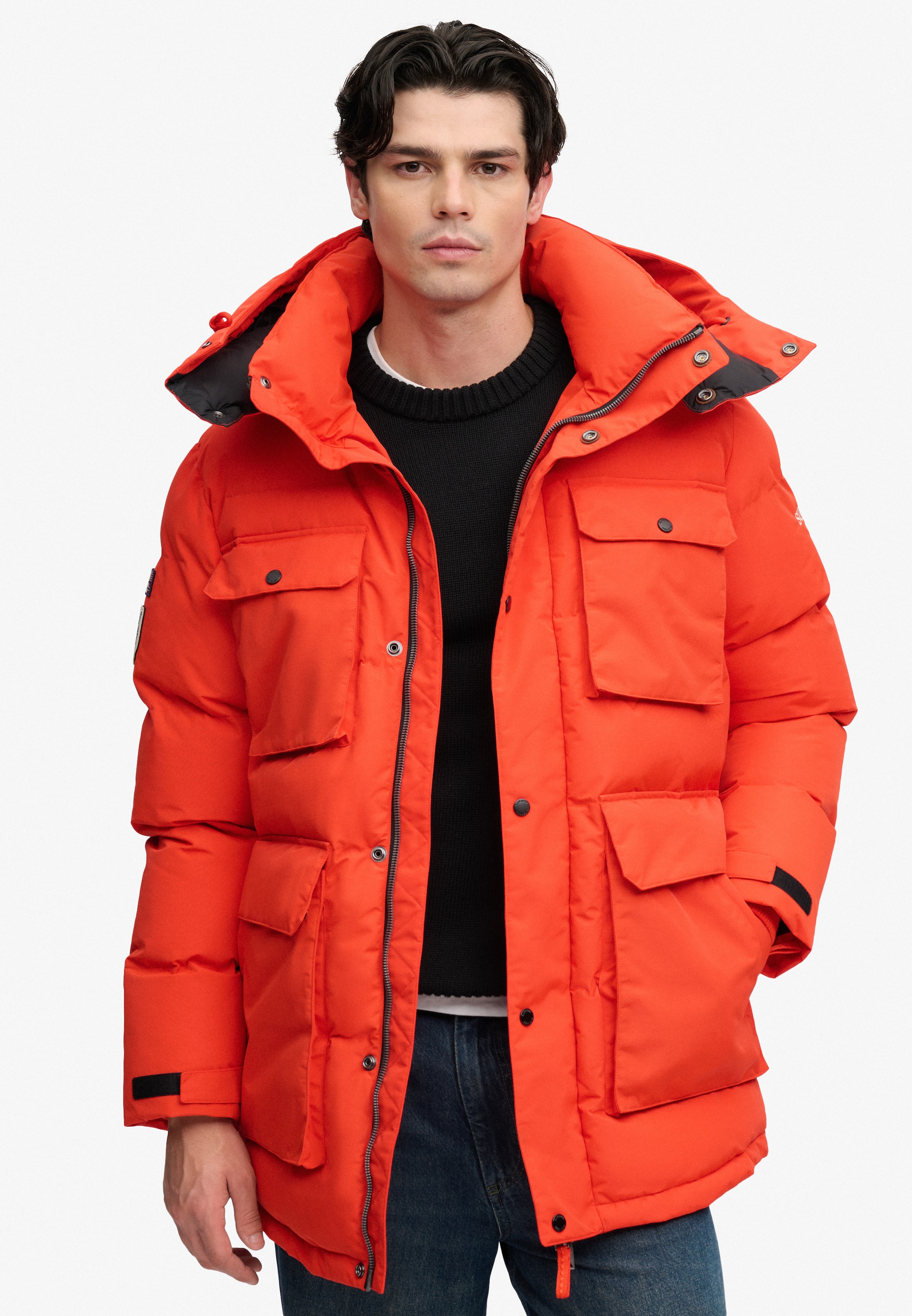 Superdry Steppjacke »EVEREST EXPEDITION PARKA« mit Kapuze Materialmix, slim fit