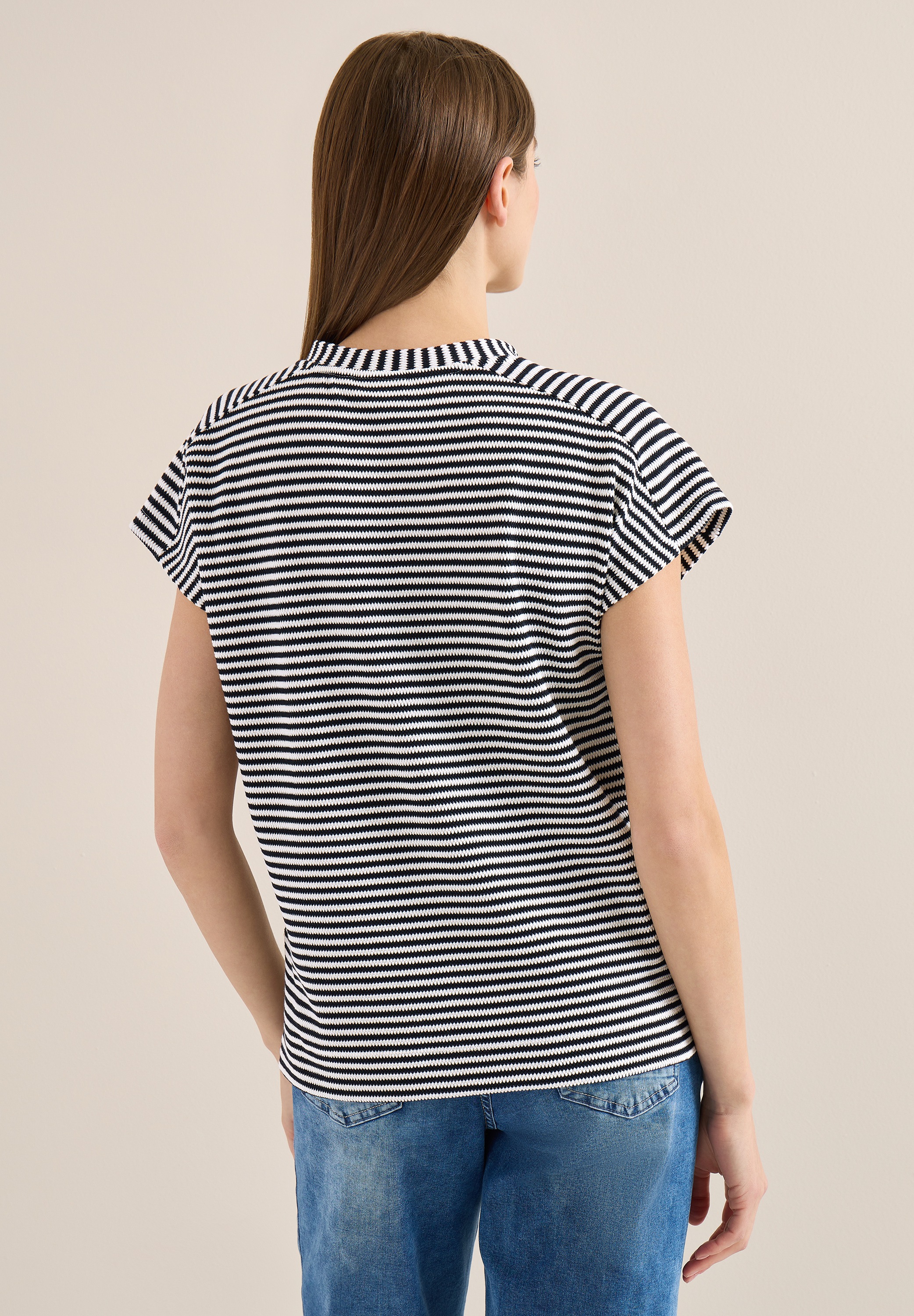 Cecil Rundhalsshirt im soften Baumwoll-Mix günstig online kaufen