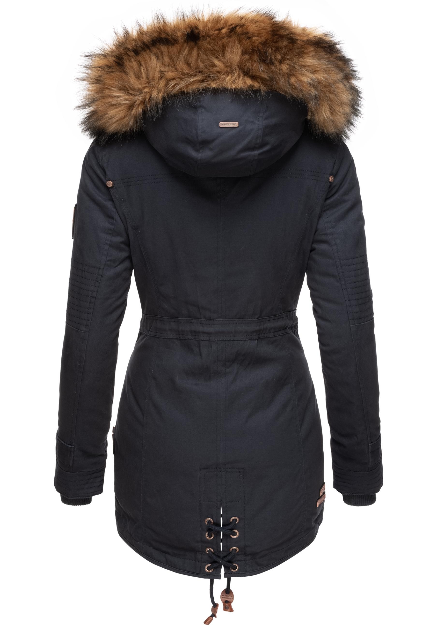 Marikoo Wintermantel »La Viva Prc«, stylischer Winterparka mit abnehmbarem Kunstfell