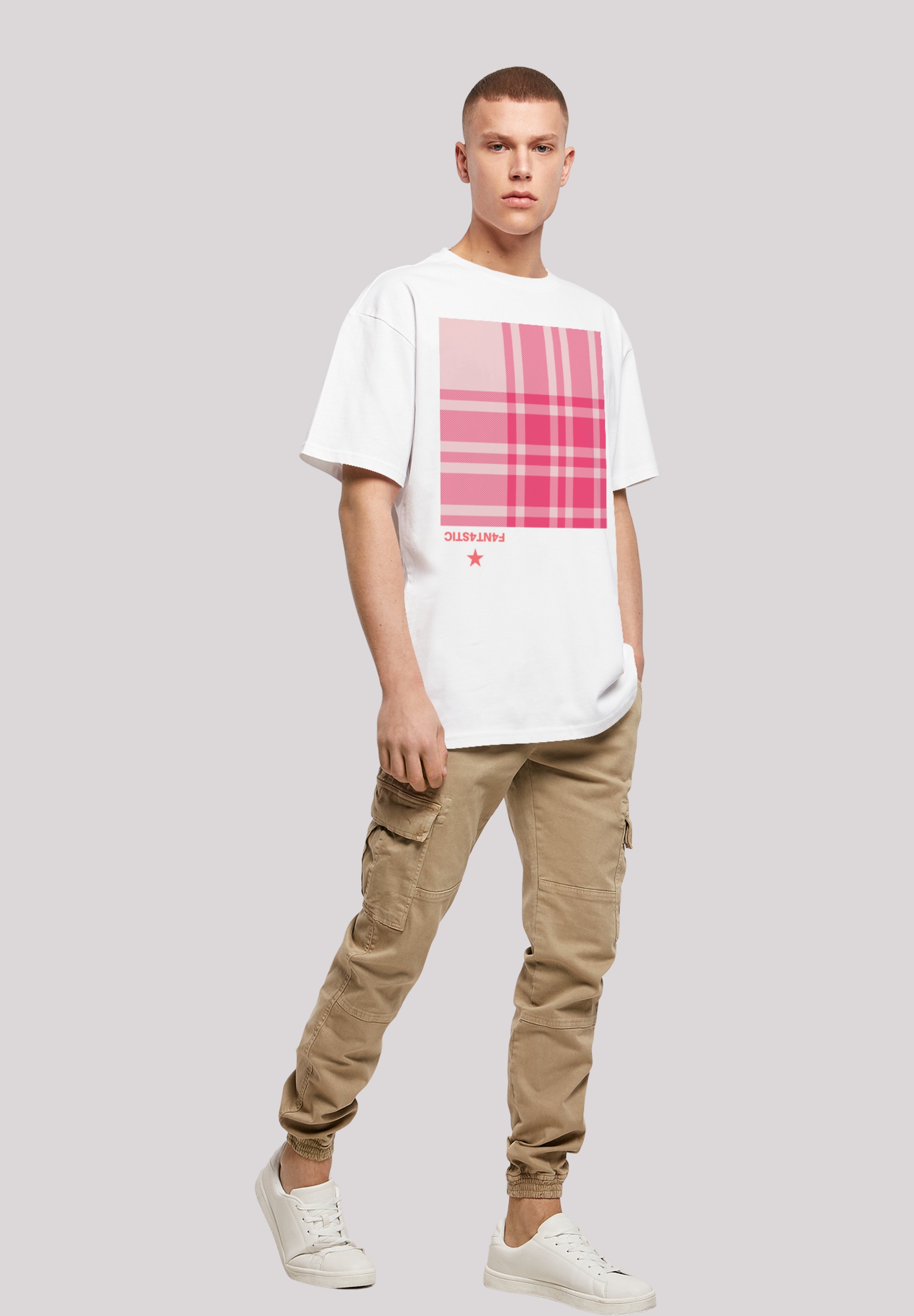 F4NT4STIC T-Shirt »Karo Pink«, Print