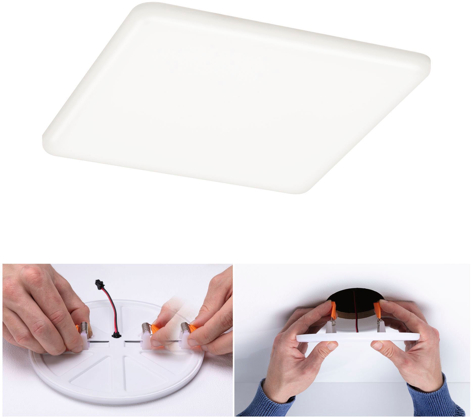 Paulmann LED Einbauleuchte »LED Einbaupanel Veluna VariFit IP44 eckig 185x185mm 17,5W 4.000K Satin«, 1 flammig-flammig, LED Einbaupanel Veluna VariFit IP44 eckig 185x185mm 17,5W 4.000K Satin