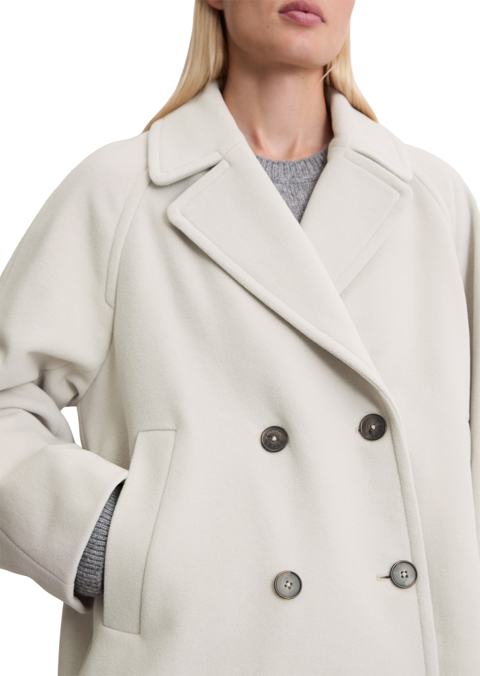 Marc O'Polo Outdoorjacke »aus Wolle-Mix«, ohne Kapuze