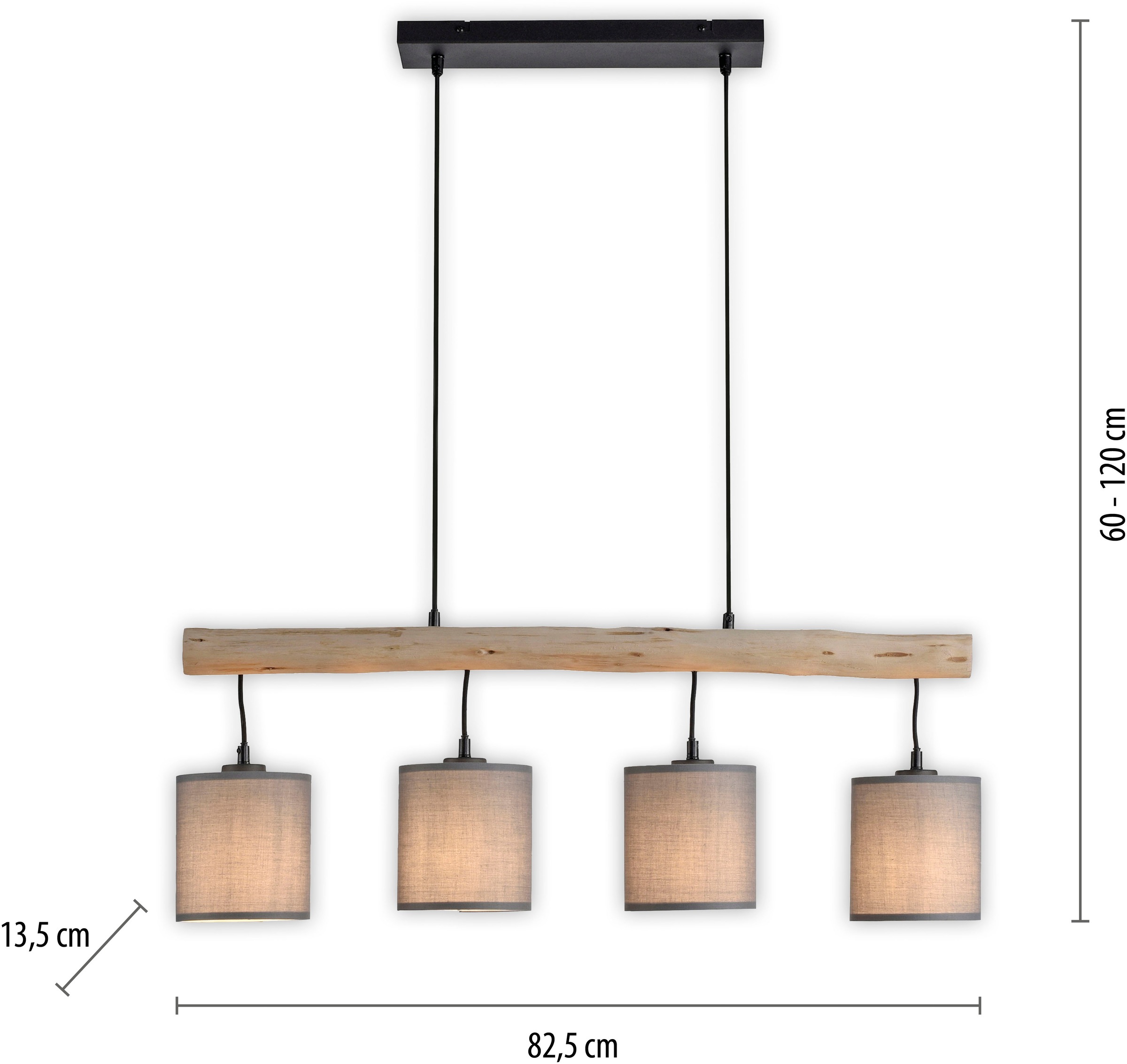 JUST LIGHT Pendelleuchte »GREEN TRIB«, 4 flammig, Leuchtmittel E27 | ohne Leuchtmittel