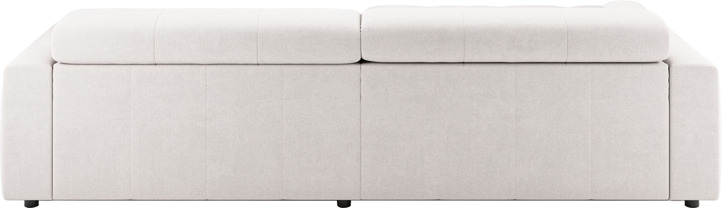 Ecksofa 3C CANDY "Denver auch mit Cord- und Easy care-Bezug, Kopfteilverstellung L-Form", weiß, B:258cm H:68cm T:217cm, 100% Polyester, Sofas, Ecksofa, wahlweise. mit motorischer Sitztiefenverstellung 6