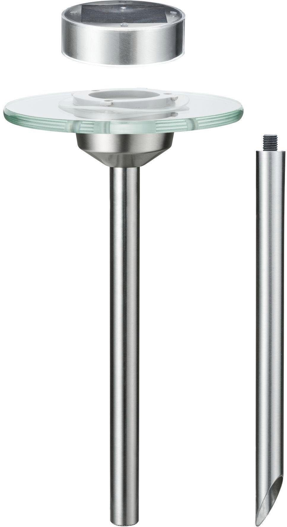 Paulmann LED Gartenleuchte »Solarspieß Ufo IP44 LED 1x0,2W Edelstahl/Klar Edelstahl/Glas«, 1 flammig-flammig, LED-Modul