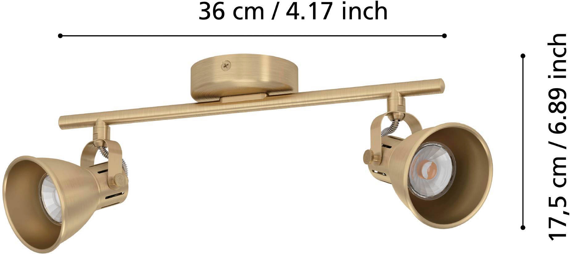 EGLO Deckenspot »SERAS«, Leuchtmittel GU10 | Leuchtmittel wechselbar-ohne Leuchtmittel, Deckenspot in messing und gold aus Stahl - inkl. GU10 - 3W