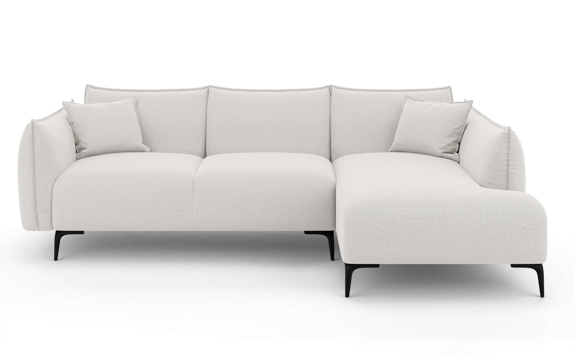 LeGer Home by Lena Gercke Ecksofa »Adelita mit Ottomane links oder rechts bestellbar, B/H/T 270/97/168«, L-Form mit Wellenunterfederung, enthält 2 Zierkissen