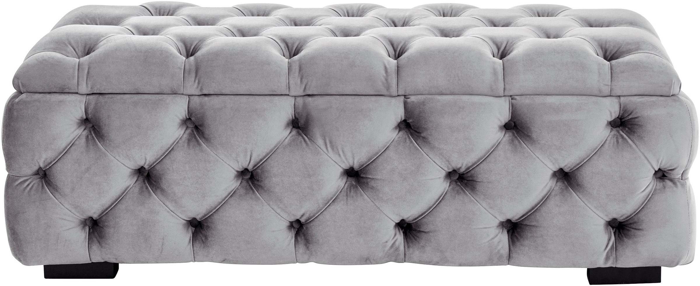 Guido Maria Kretschmer Home&Living Polsterhocker »KALINA, hochwertige Knopfheftung, B/T/H: 120/55/45 cm«, mit Staufach und innenliegenden Laschen zur besseren Aufbewahrung